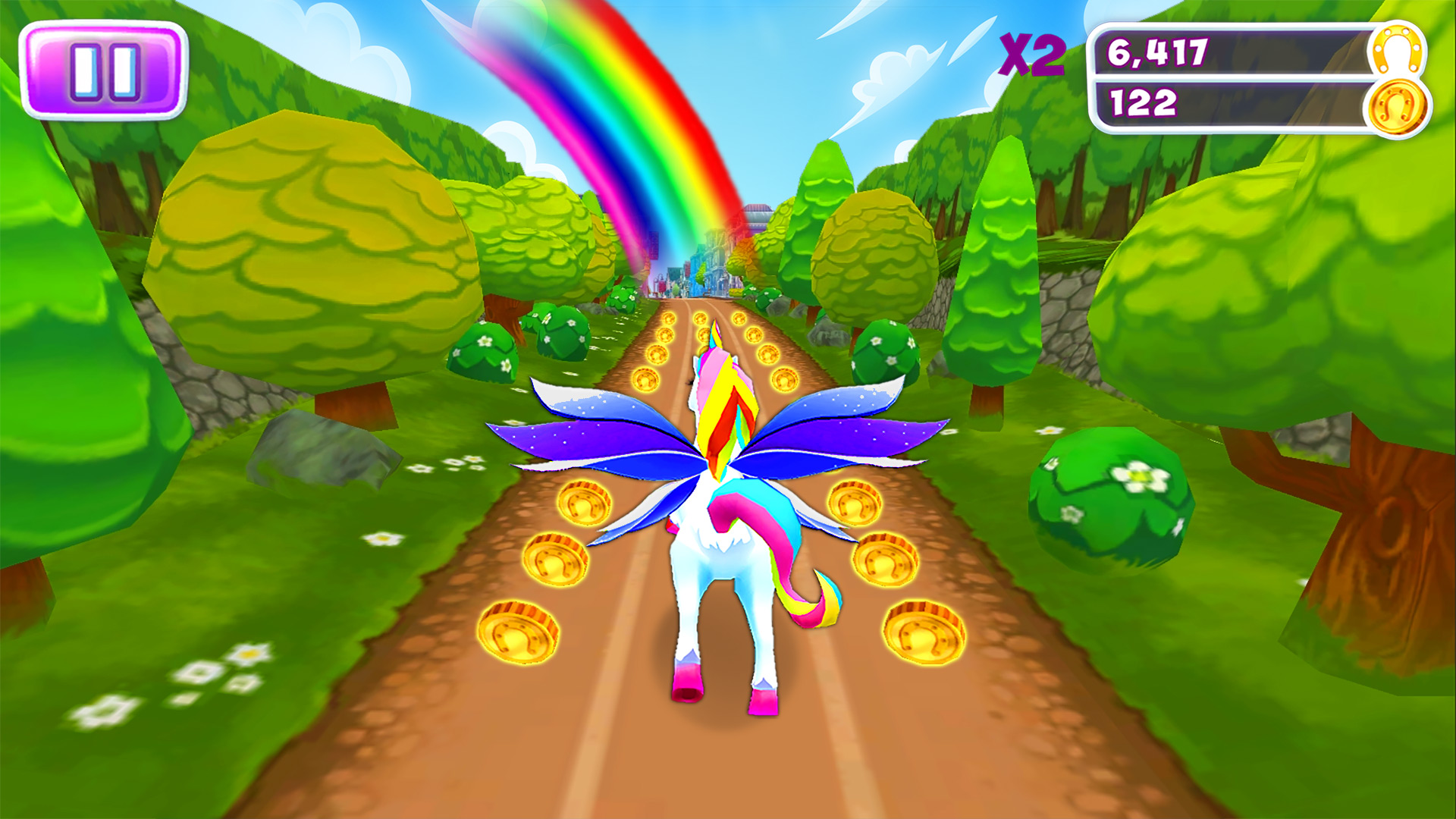 اسکرین شات 8 بازی Unicorn Run Magical Pony Run