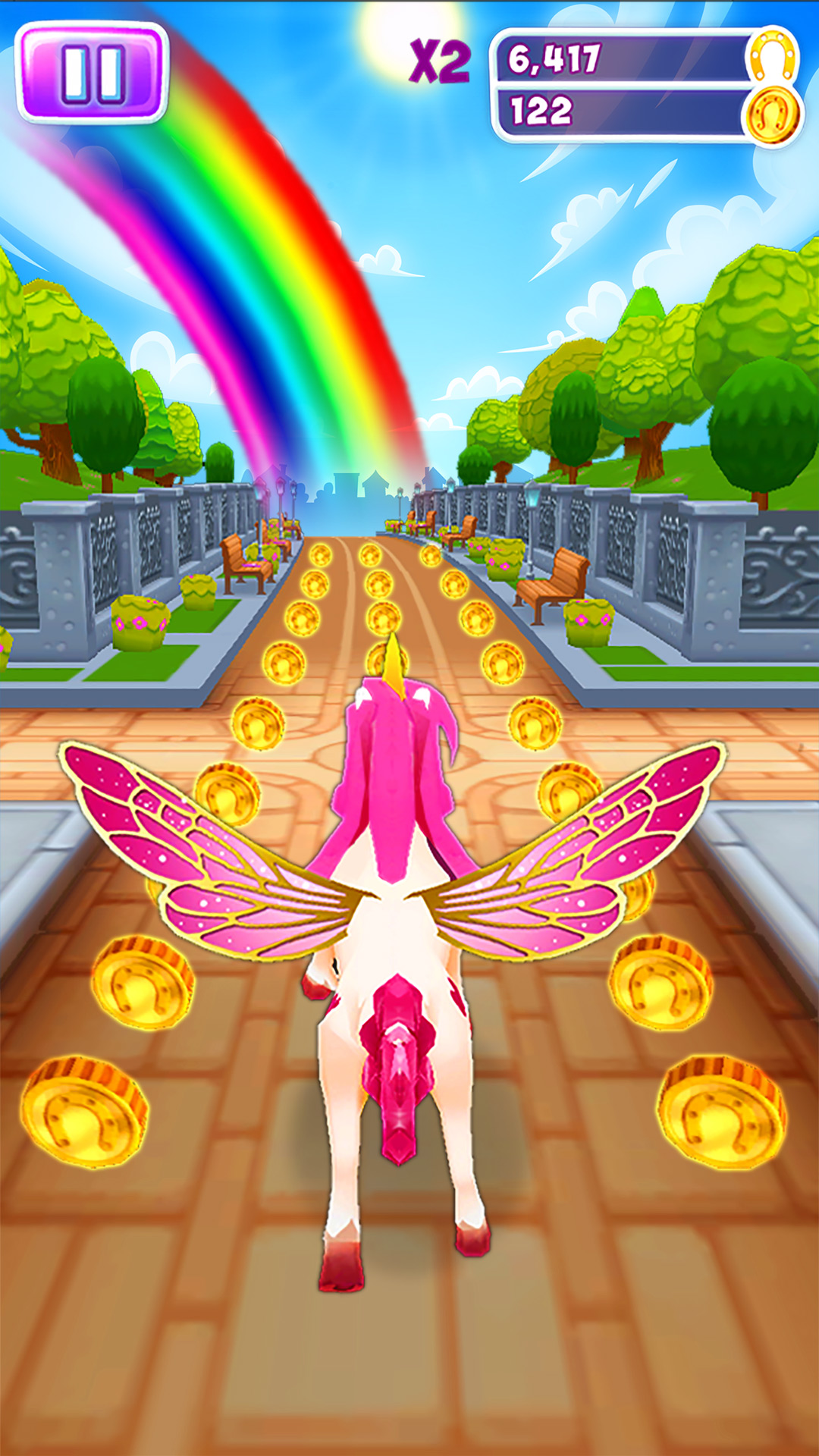 اسکرین شات 2 بازی Unicorn Run Magical Pony Run