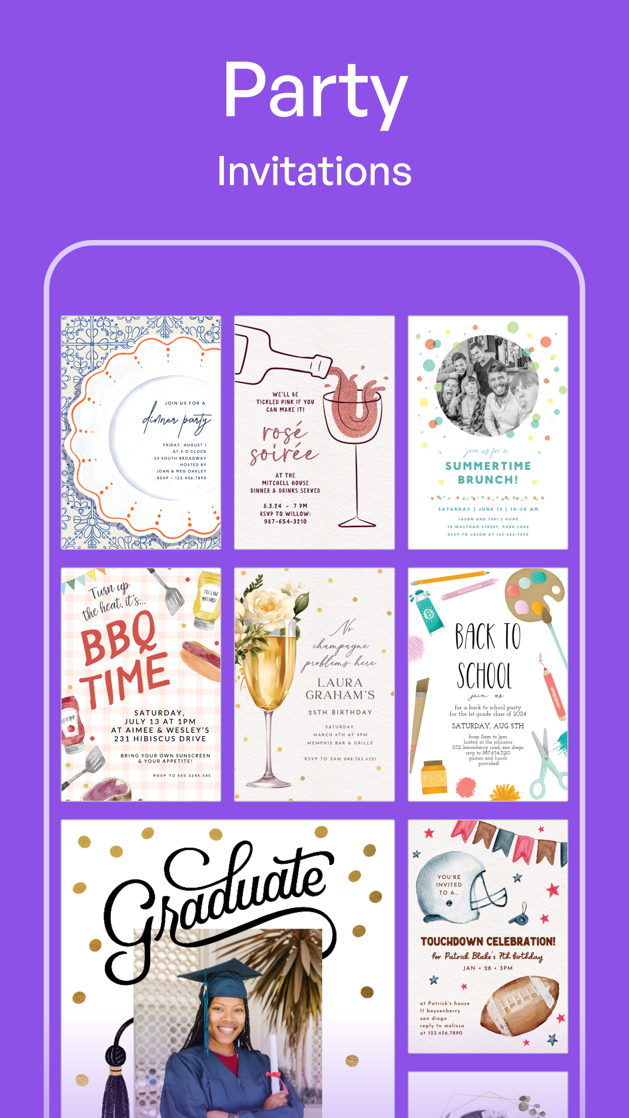 اسکرین شات 7 برنامه Invitation Maker: Cards & RSVP