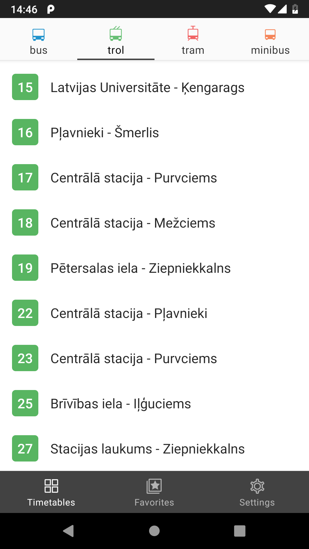 اسکرین شات 1 برنامه Riga Transport - timetables