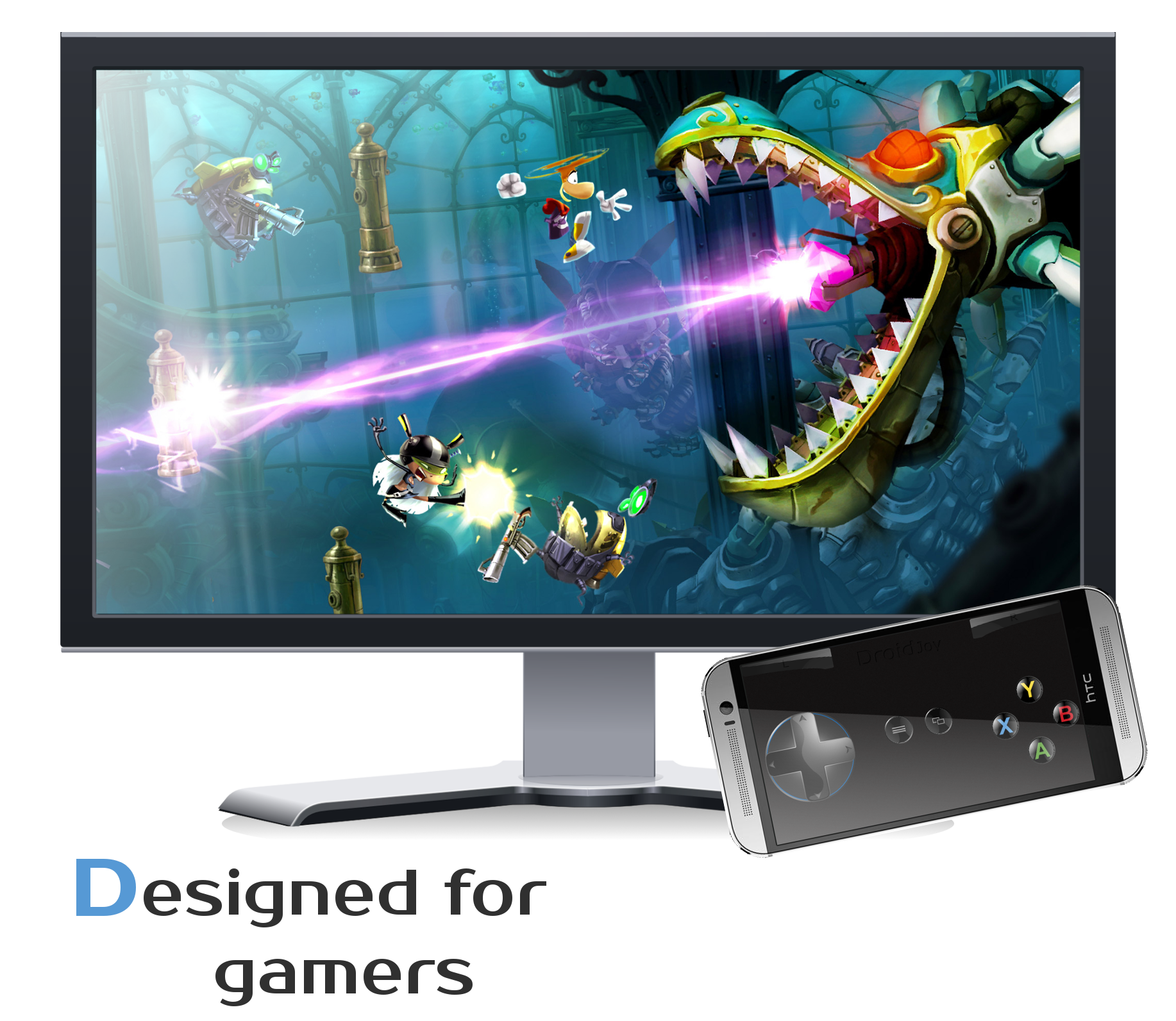 اسکرین شات 4 برنامه DroidJoy Gamepad Joystick Lite