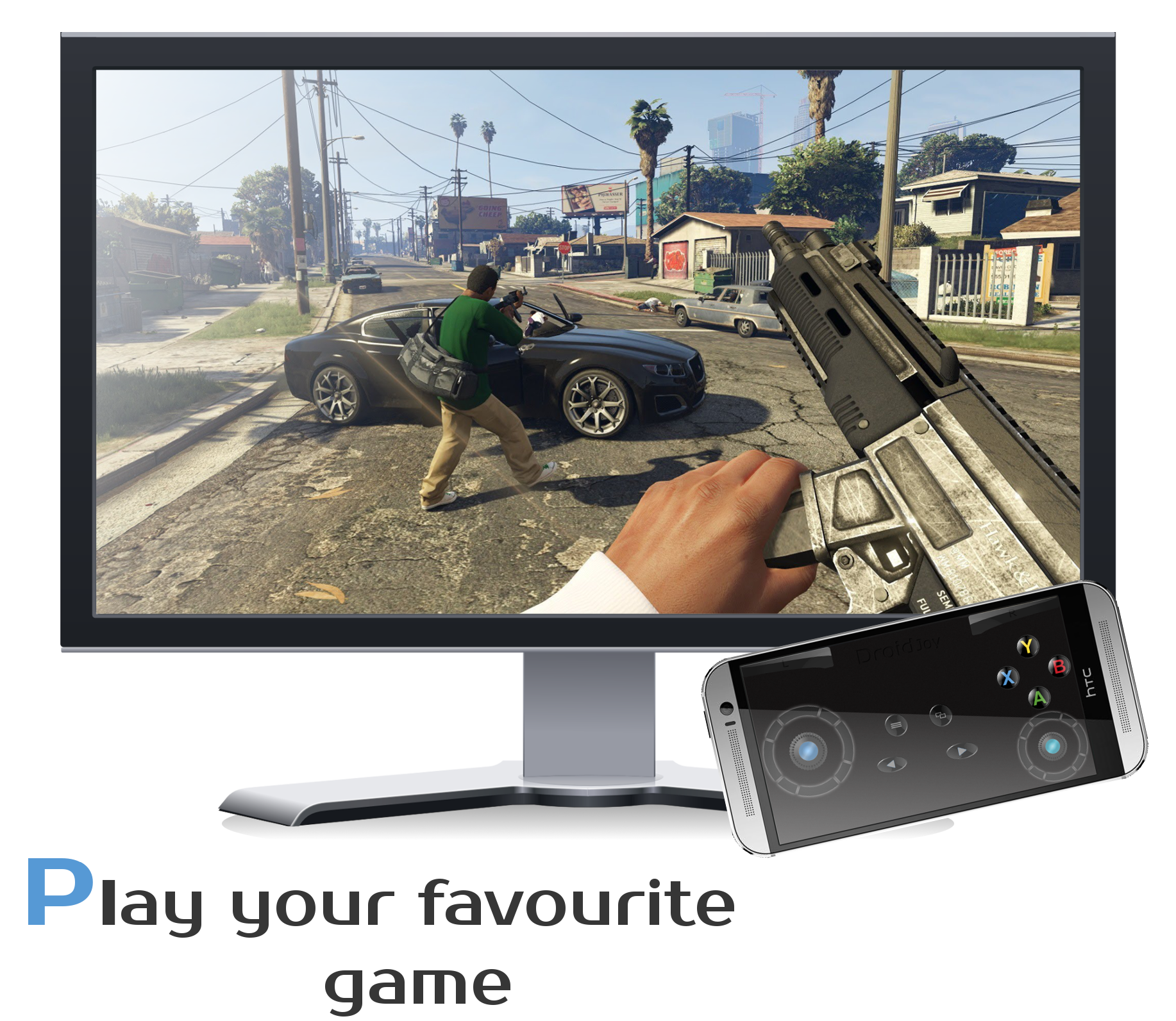 اسکرین شات 2 برنامه DroidJoy Gamepad Joystick Lite