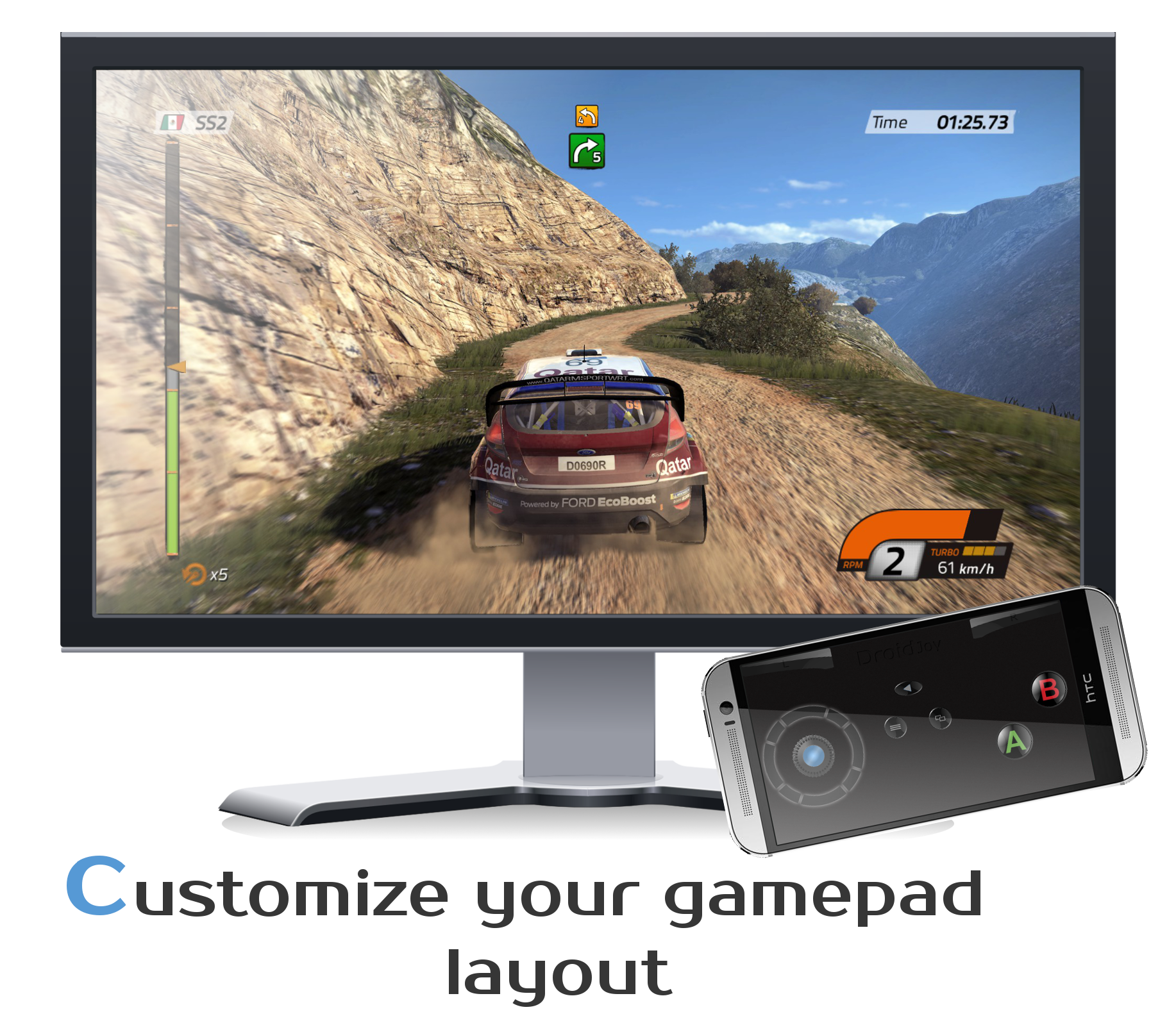 اسکرین شات 5 برنامه DroidJoy Gamepad Joystick Lite