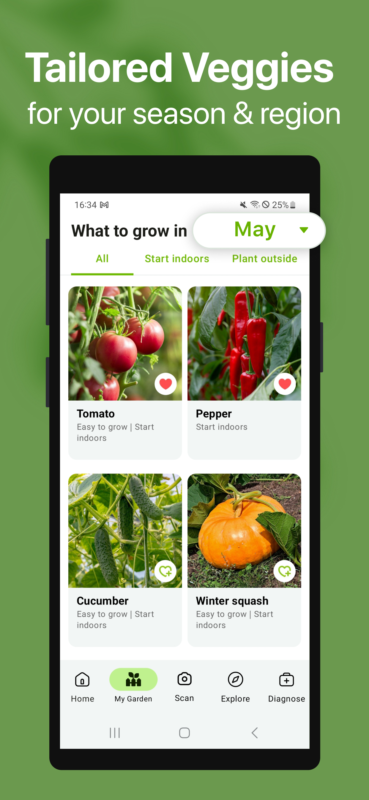 اسکرین شات 2 برنامه GrowIt: Vegetable Garden Care