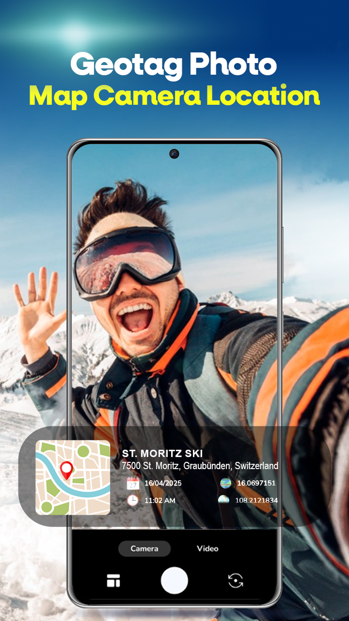 اسکرین شات 1 برنامه Geotag Map Camera Location App