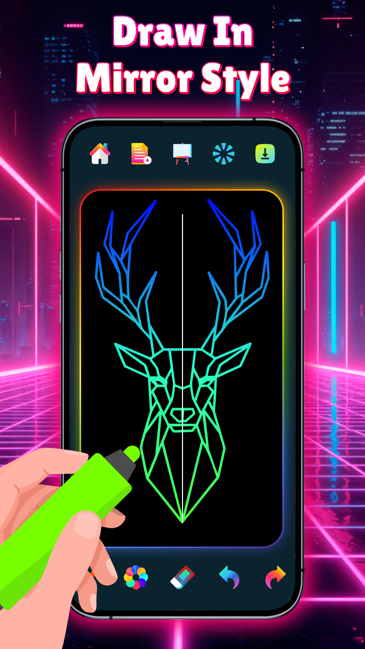 اسکرین شات 4 برنامه Doodle Art - Glow Drawing App