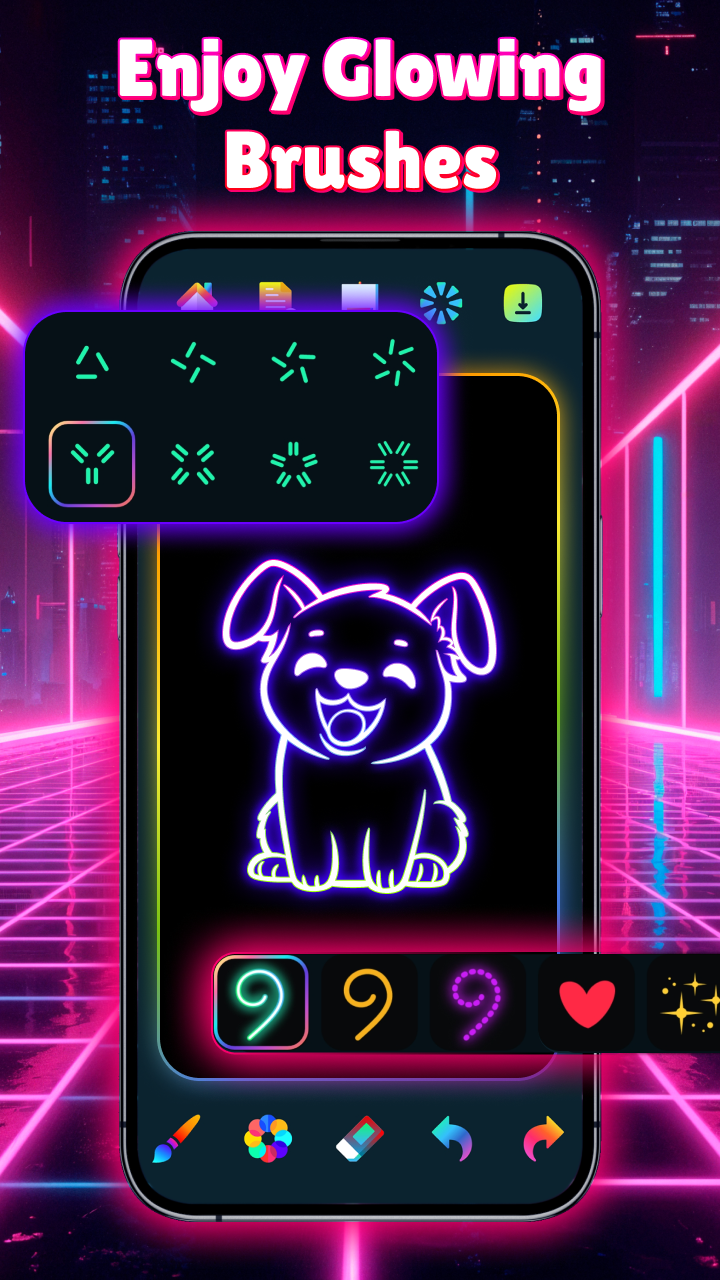 اسکرین شات 3 برنامه Doodle Art - Glow Drawing App