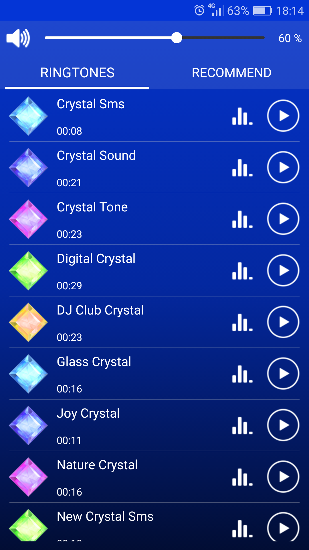 اسکرین شات 2 برنامه Crystal Clear Sound Ringtones
