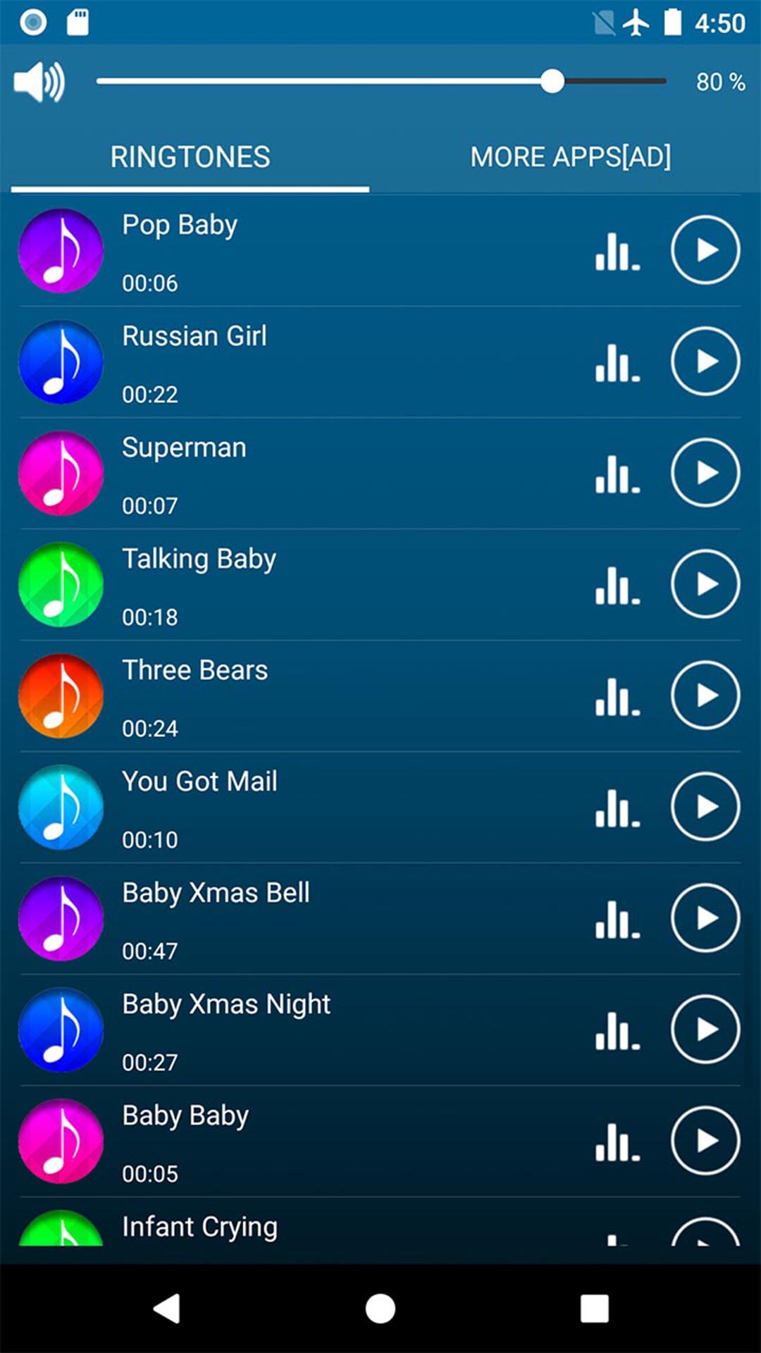 اسکرین شات 3 برنامه Baby Sounds Ringtones