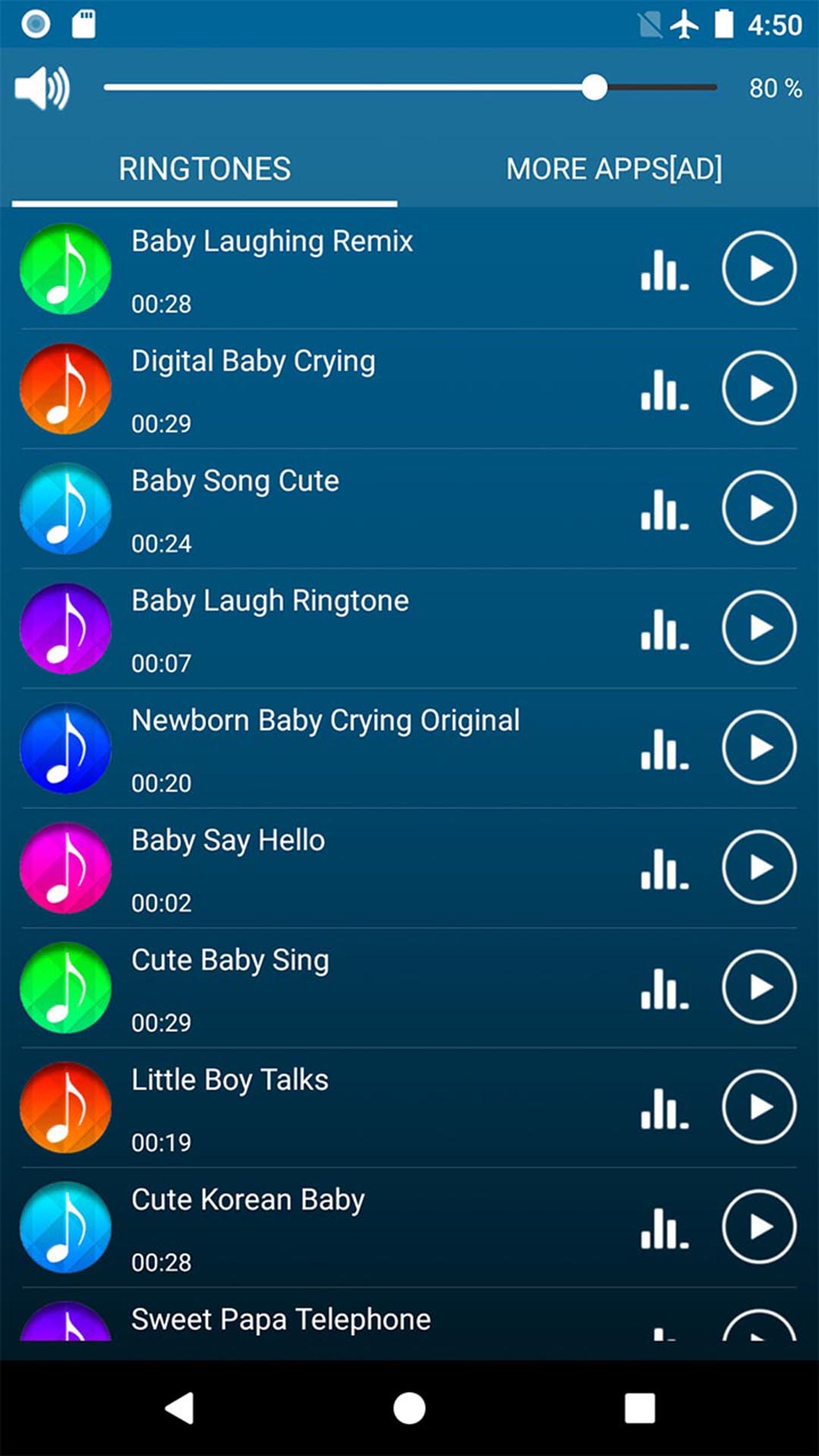 اسکرین شات 2 برنامه Baby Sounds Ringtones