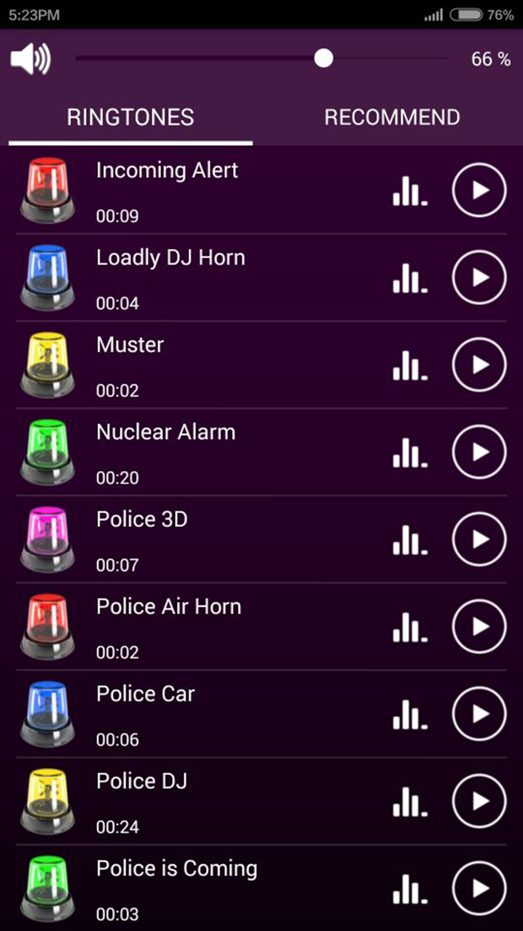 اسکرین شات 2 برنامه Police Siren Ringtones