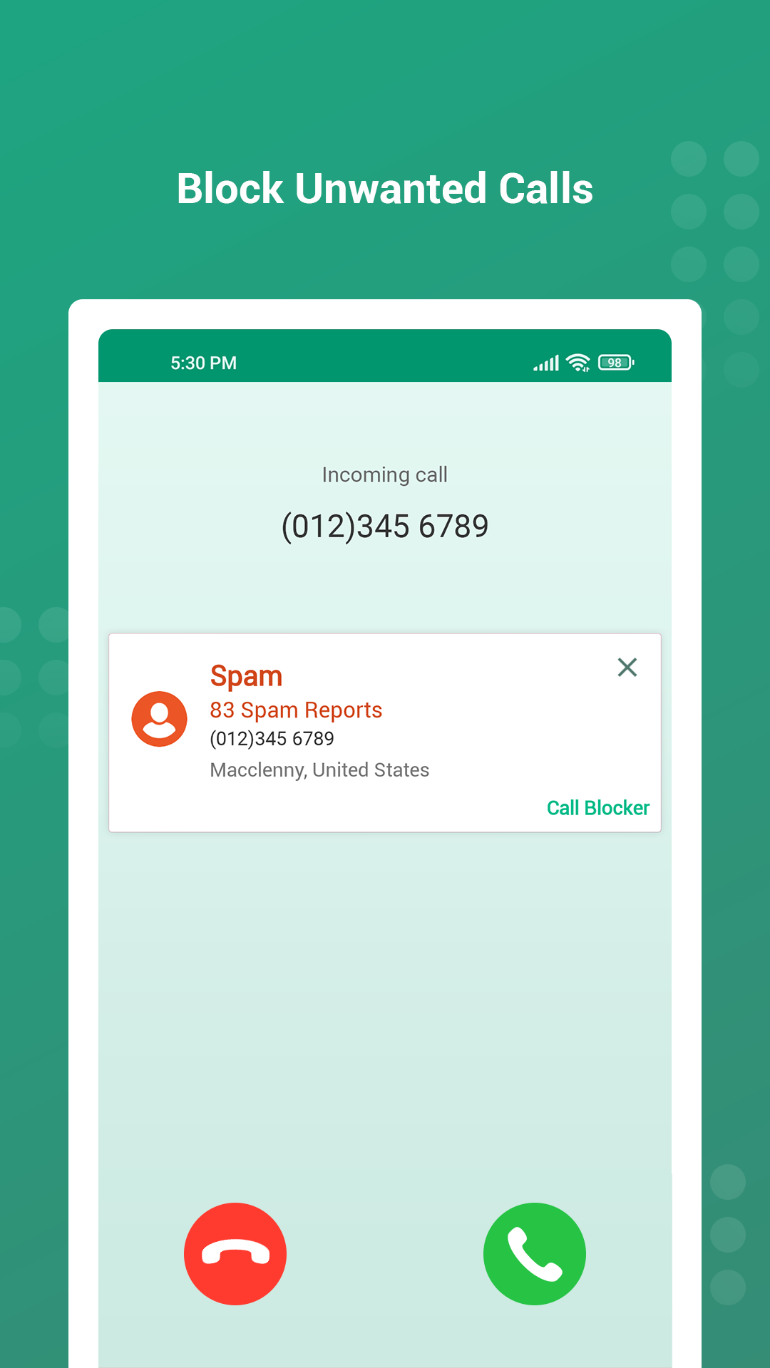 اسکرین شات 1 برنامه Call Blocker:Caller ID & Block