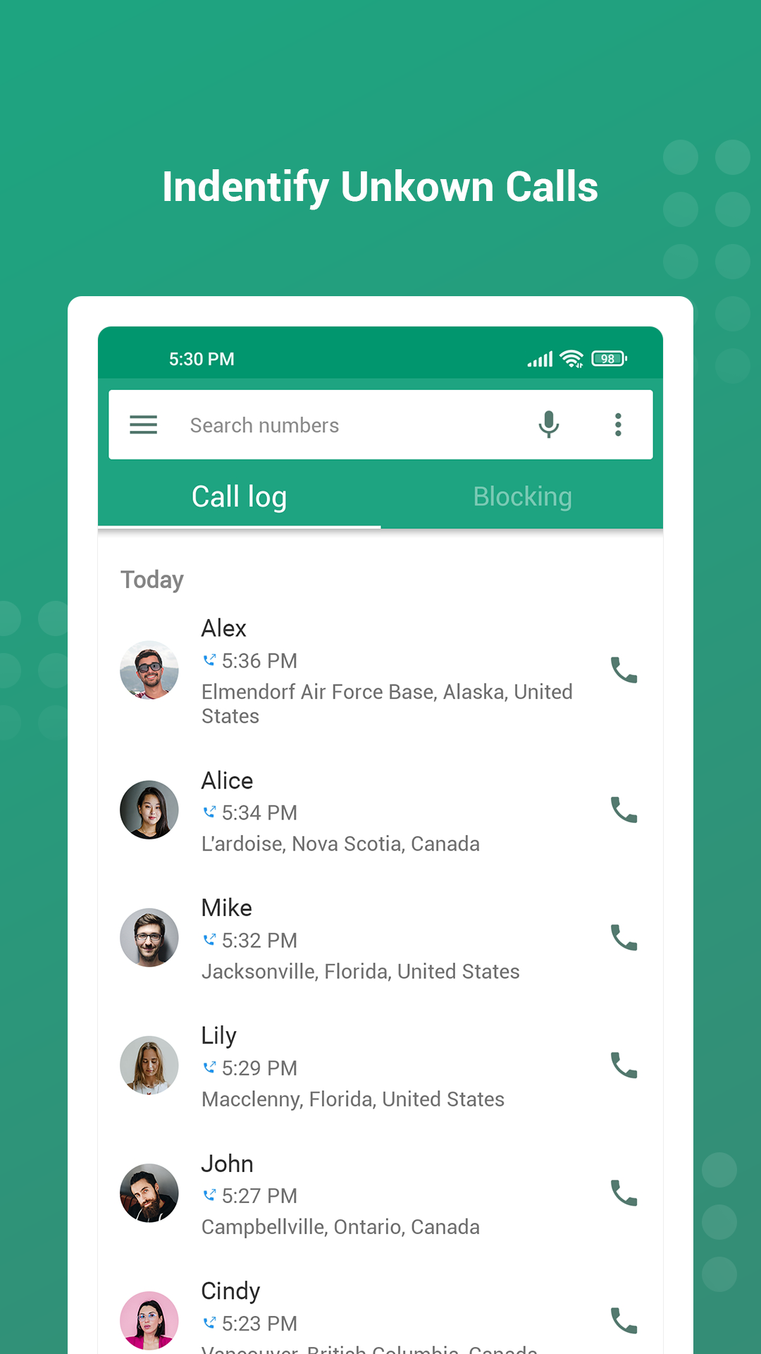 اسکرین شات 2 برنامه Call Blocker:Caller ID & Block