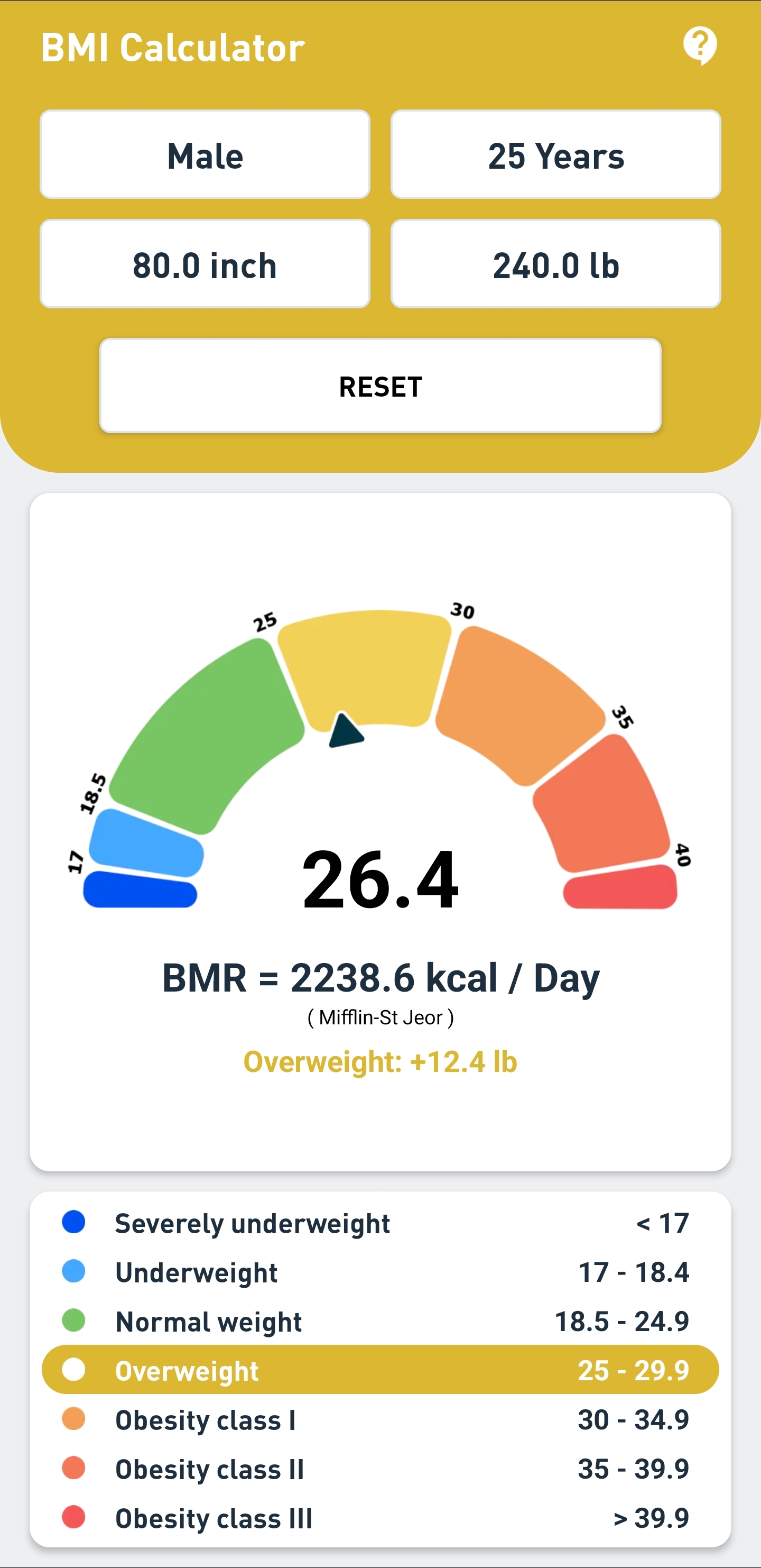 اسکرین شات 5 برنامه BMI Calculator