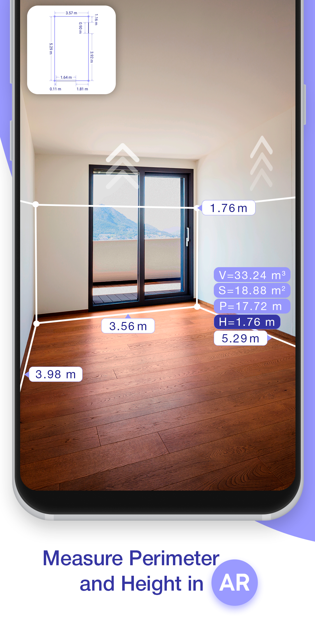 اسکرین شات 1 برنامه AR Plan 3D Tape Measure, Ruler