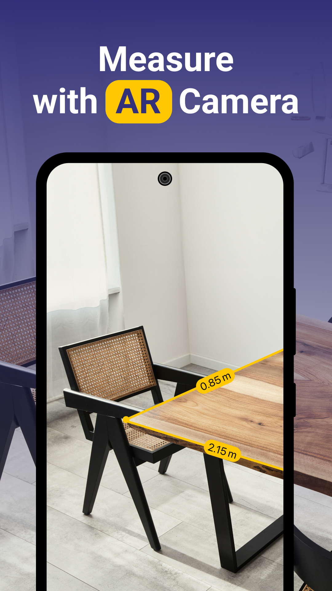 اسکرین شات 1 برنامه AR Ruler: Tape Measure in AR