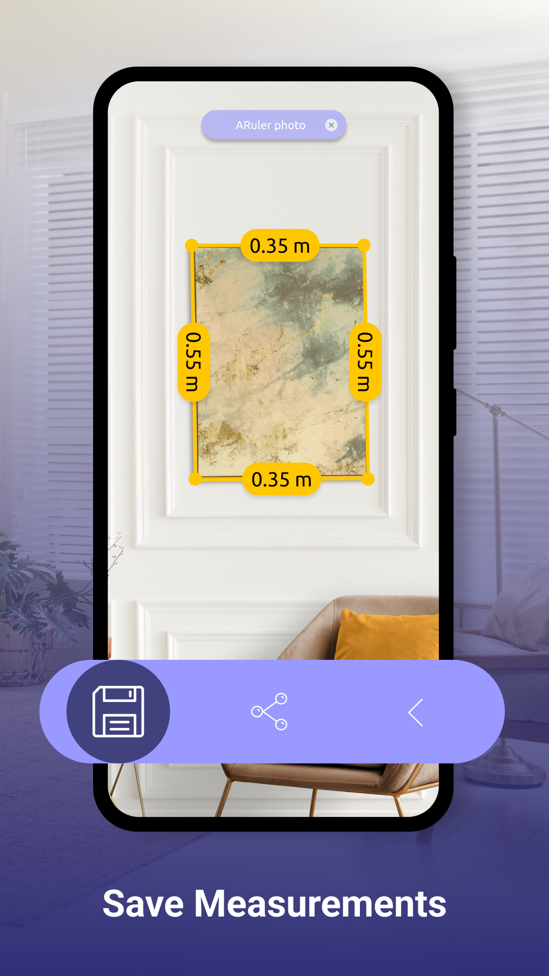 اسکرین شات 3 برنامه AR Ruler: Tape Measure in AR