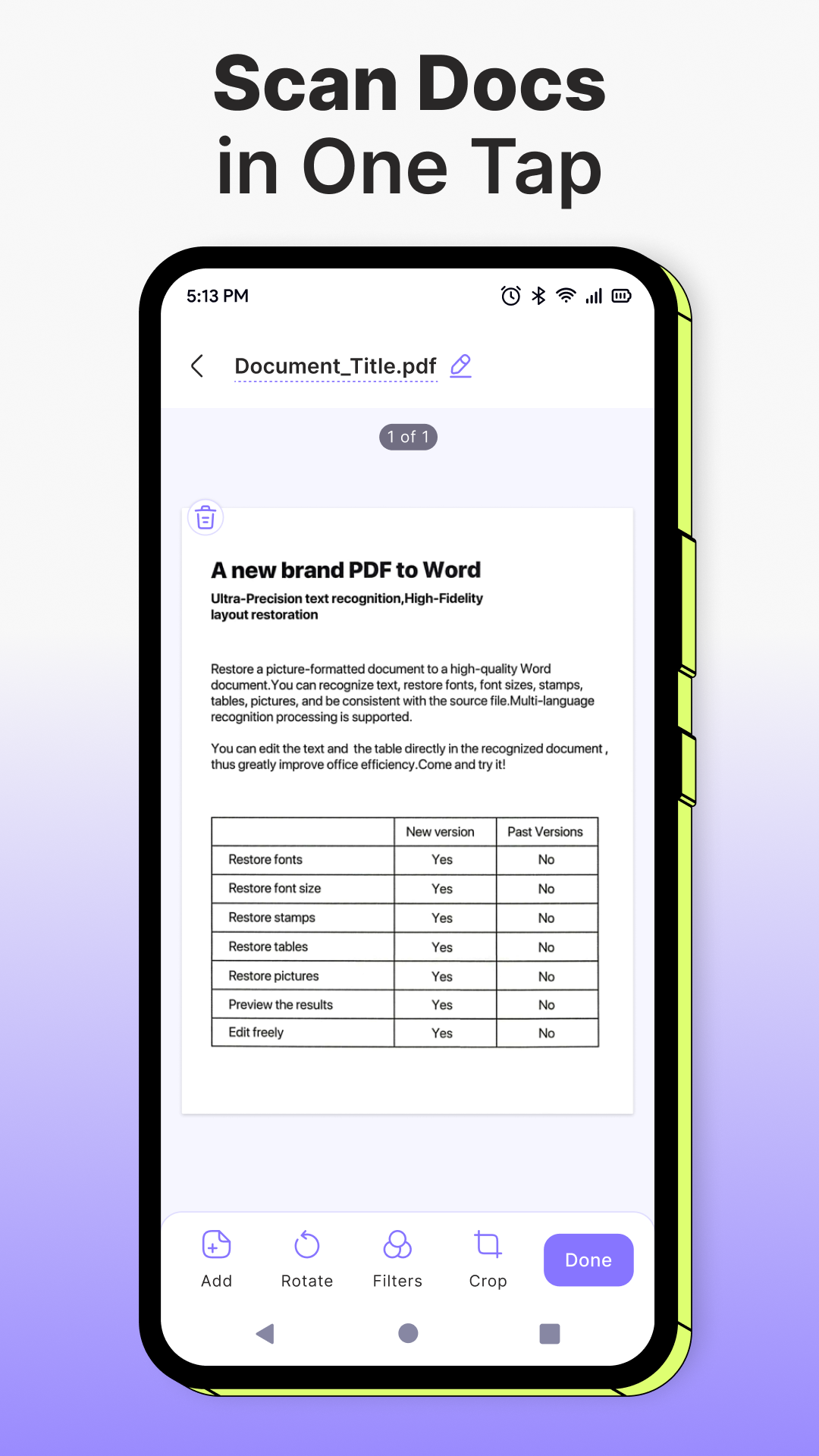 اسکرین شات 2 برنامه PDF Scanner & Document Sign