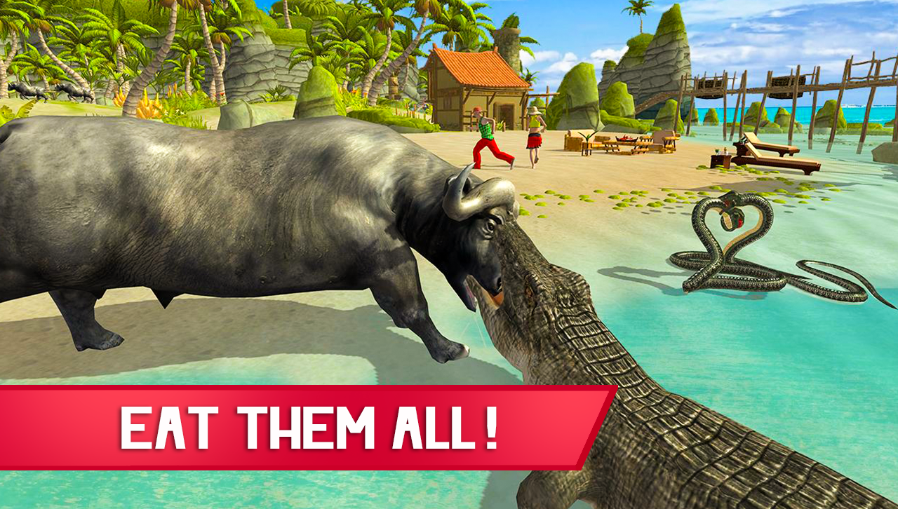 اسکرین شات 3 برنامه Hungry Crocodile 2 Shark Games