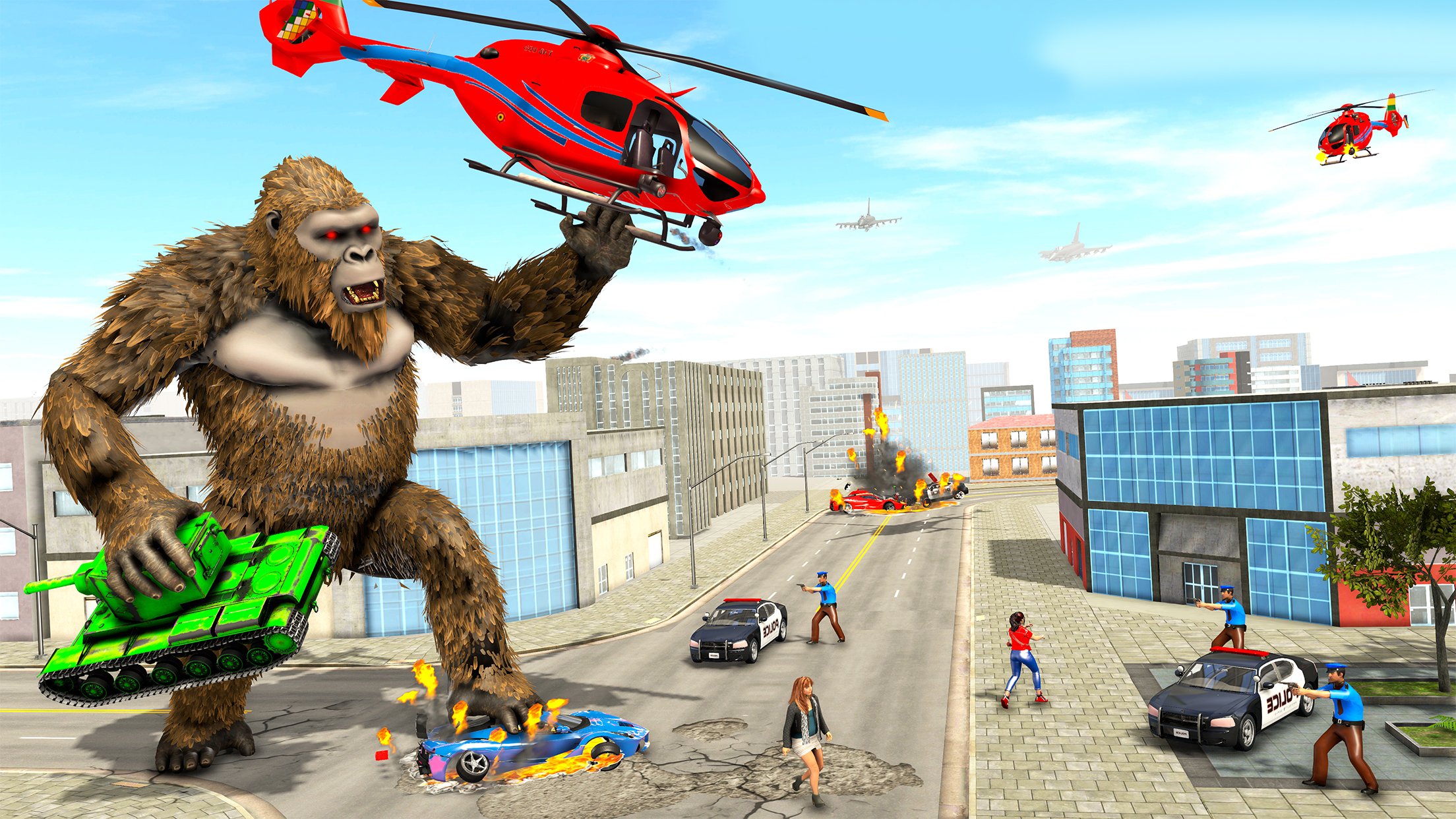 اسکرین شات 3 برنامه Angry Gorilla Attack City Sim