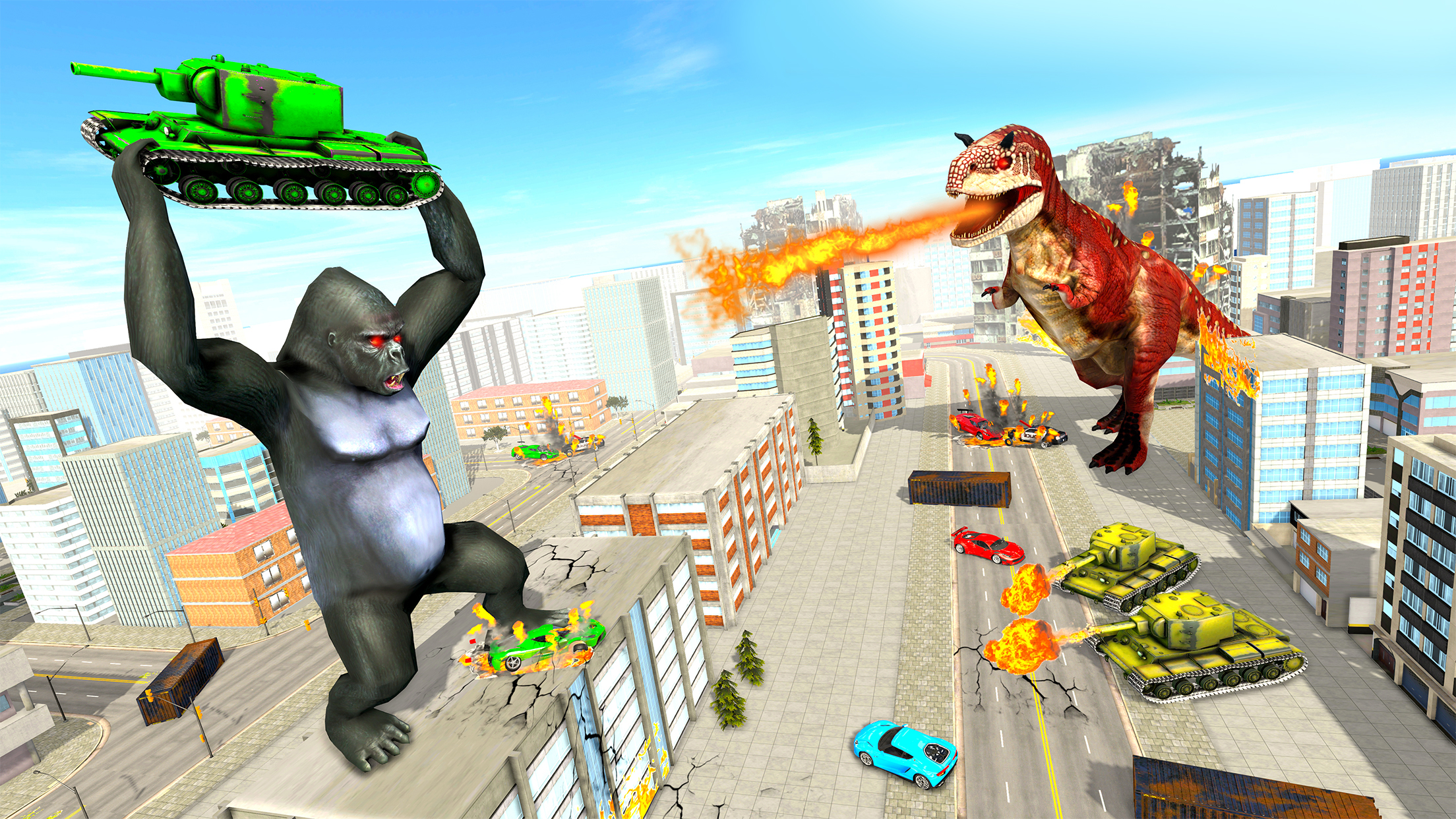 اسکرین شات 4 برنامه Angry Gorilla Attack City Sim