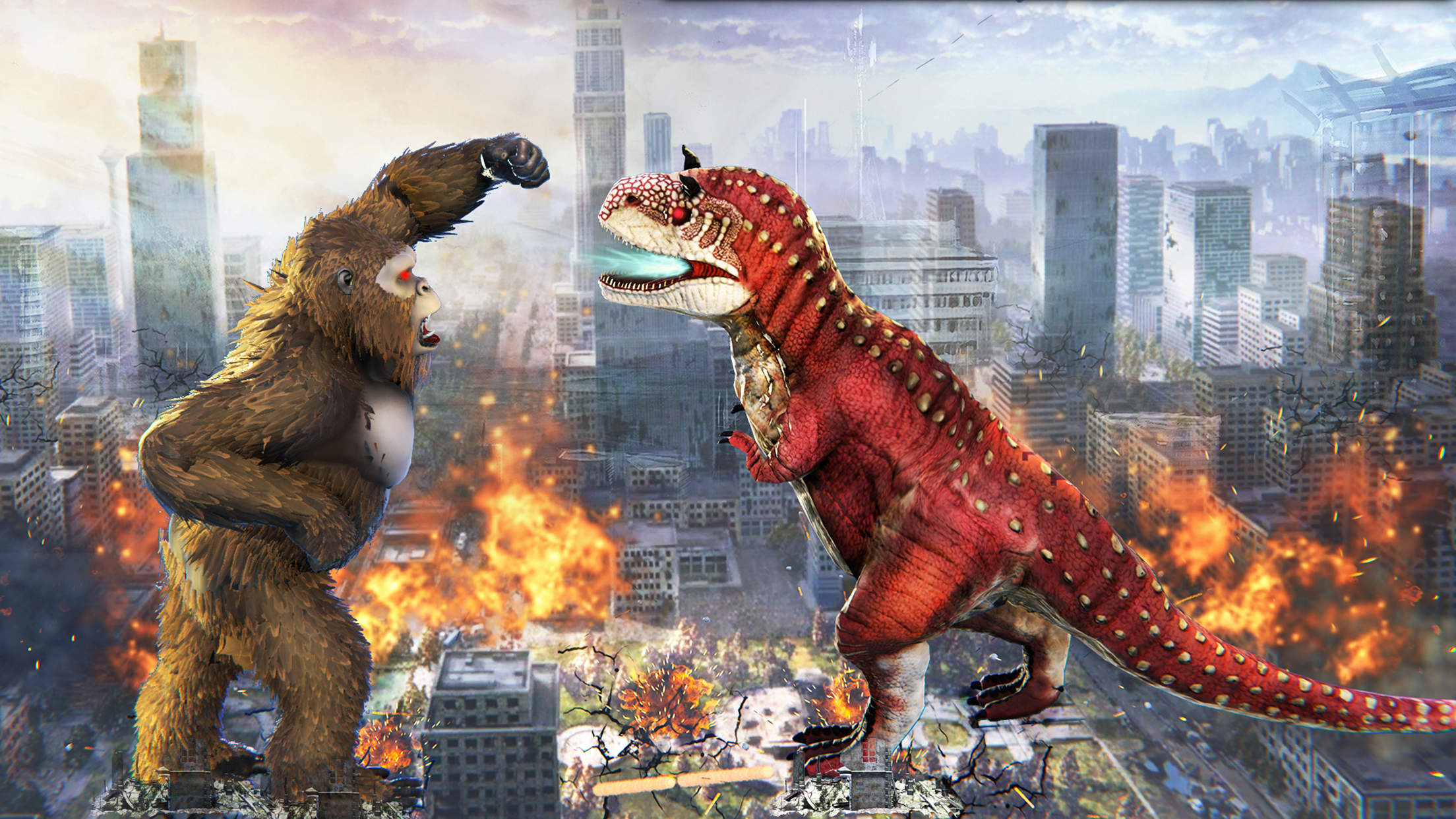 اسکرین شات 1 برنامه Angry Gorilla Attack City Sim