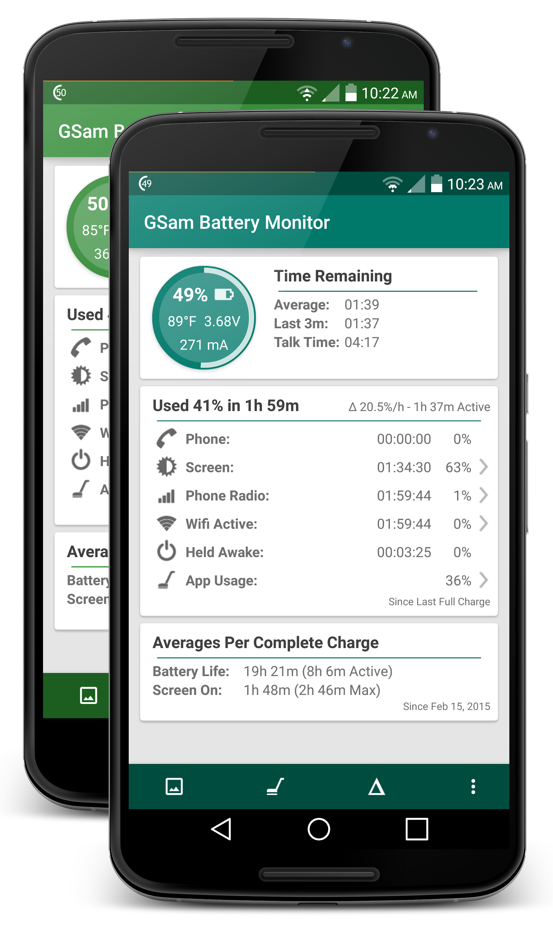 اسکرین شات 1 برنامه GSam Battery Monitor