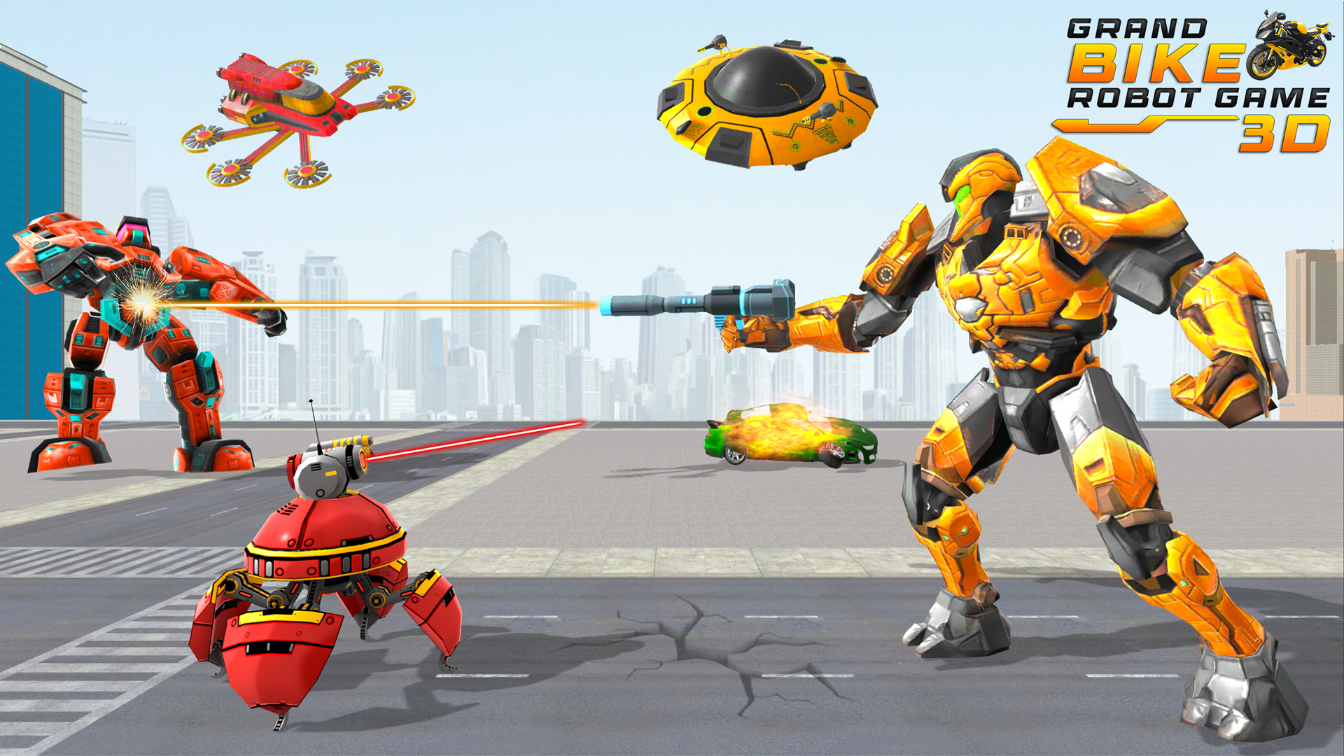 اسکرین شات 3 برنامه Bike Robot Shooting: War Games