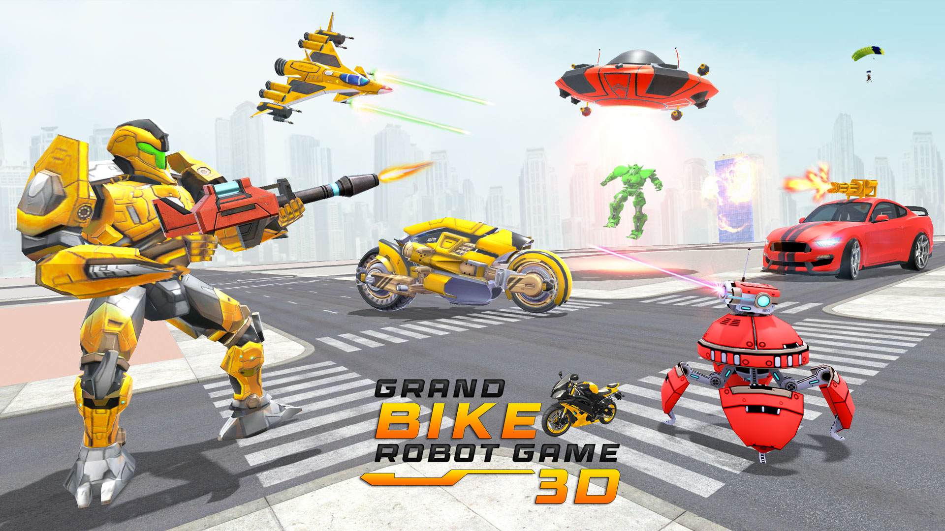 اسکرین شات 1 برنامه Bike Robot Shooting: War Games
