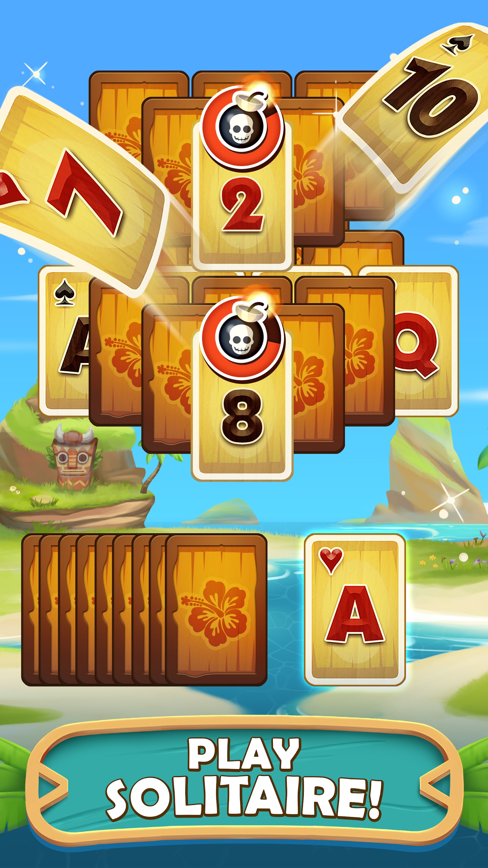 اسکرین شات 1 بازی Tiki Solitaire TriPeaks