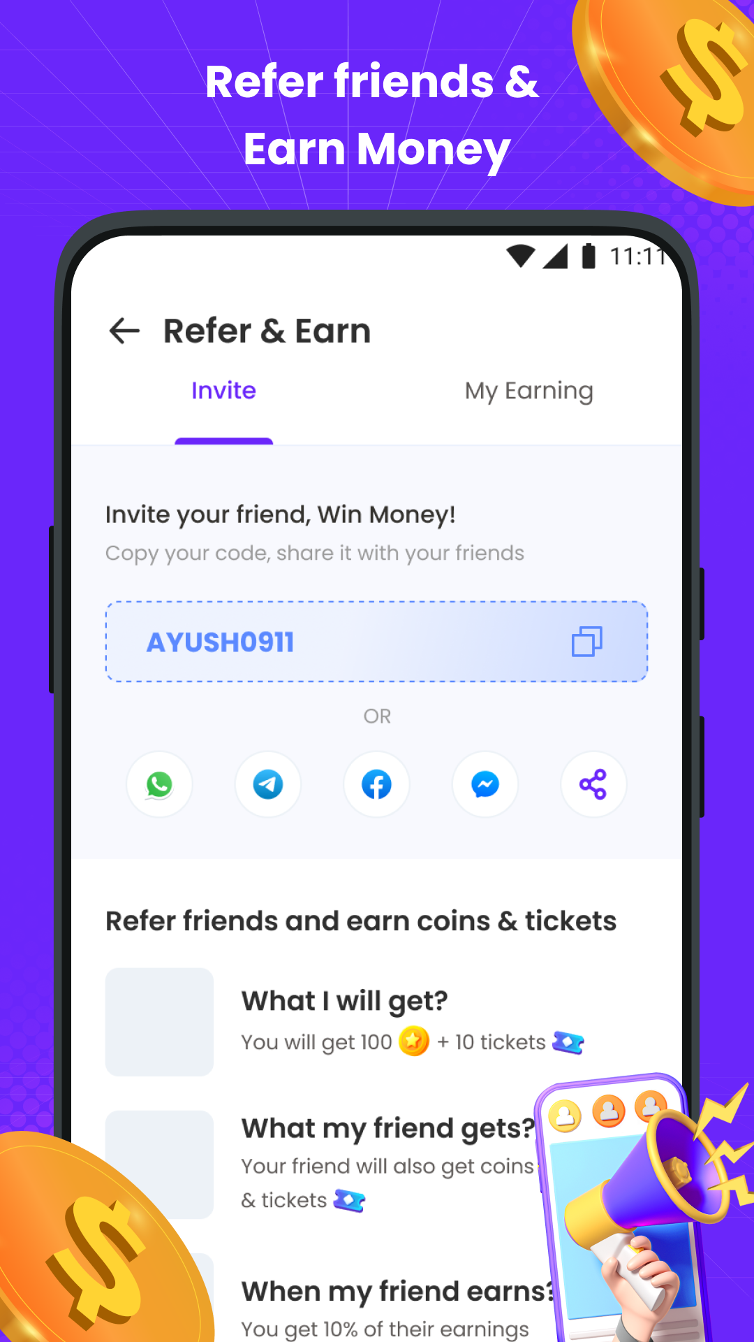 اسکرین شات 4 برنامه mGamer – Earn Money, Gift Card