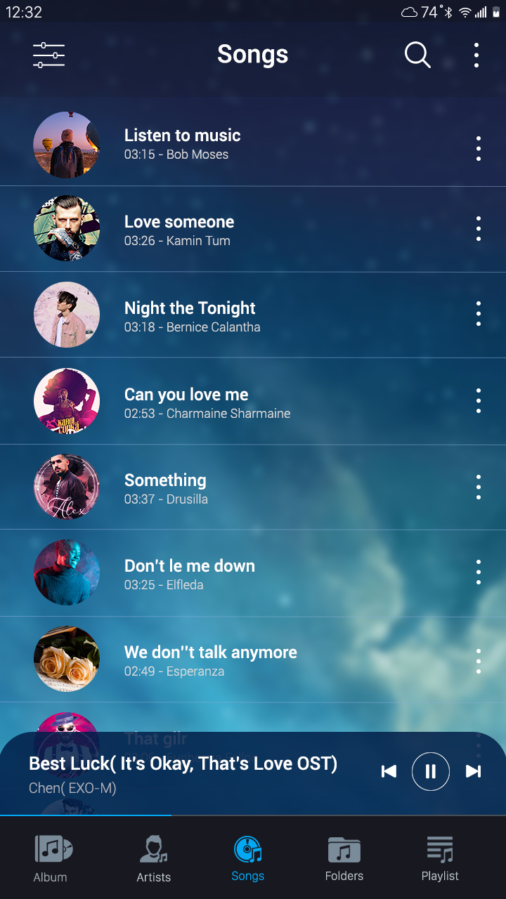 اسکرین شات 1 برنامه Music player