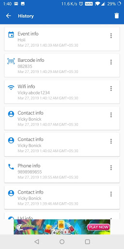 اسکرین شات 4 برنامه QScanner - QR code & Barcode scanner