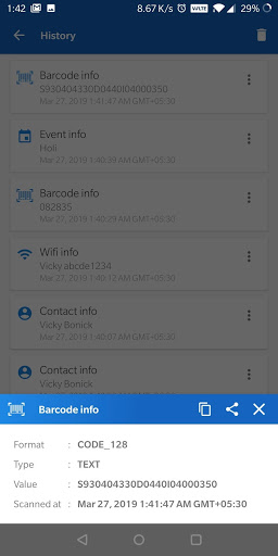اسکرین شات 5 برنامه QScanner - QR code & Barcode scanner