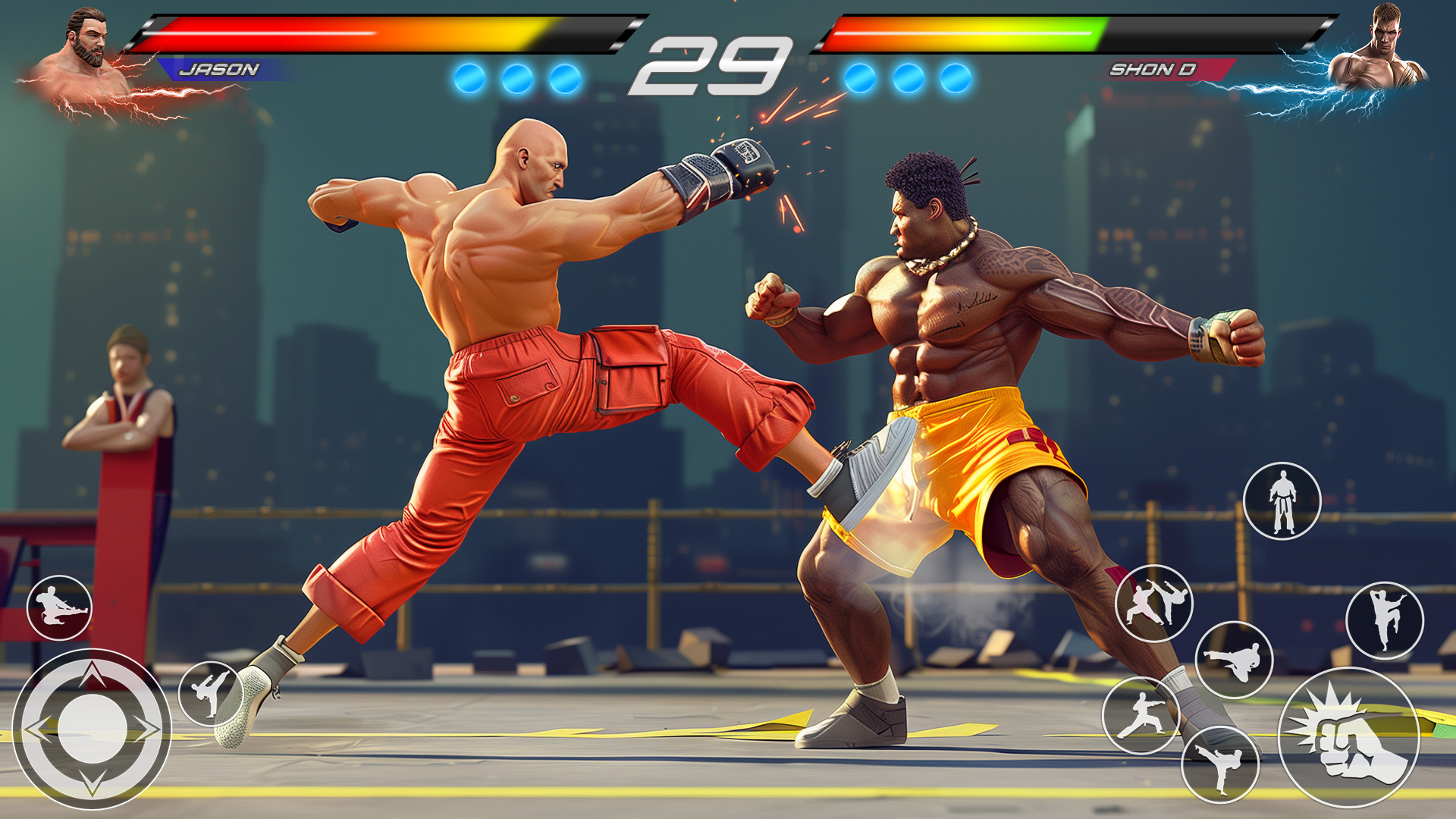اسکرین شات 4 بازی PRO Gym Fighting Games Offline