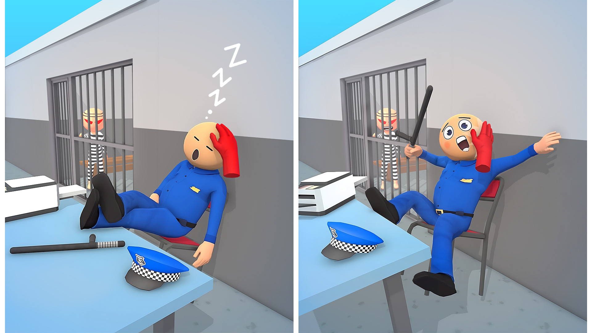 اسکرین شات 1 بازی Crazy Police Slap - Smash Cops