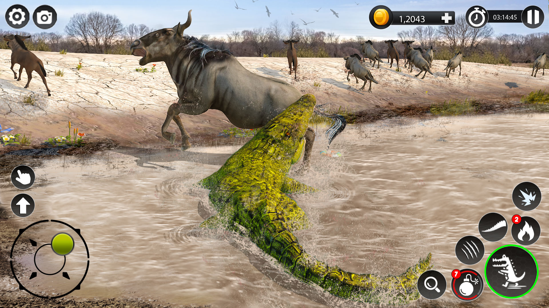 اسکرین شات 1 بازی Hungry Animal Crocodile Games