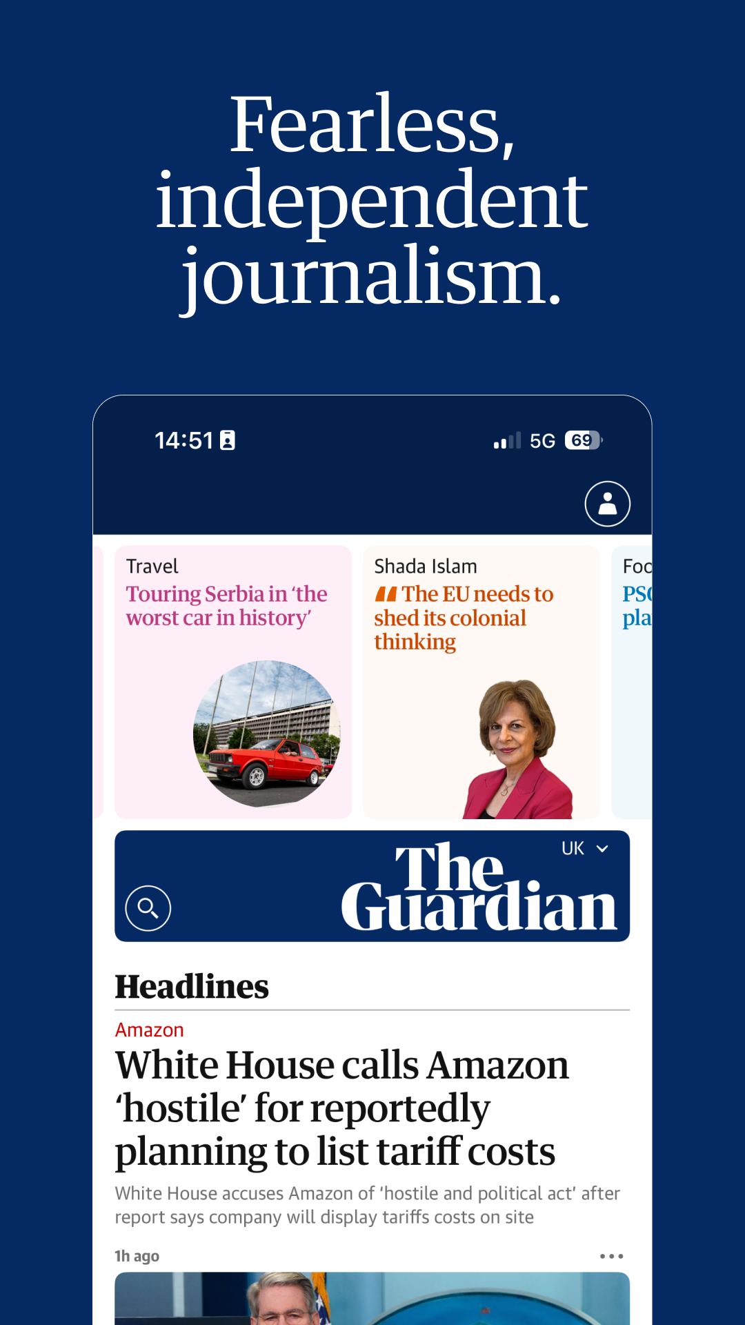 اسکرین شات 1 برنامه The Guardian - Live World News