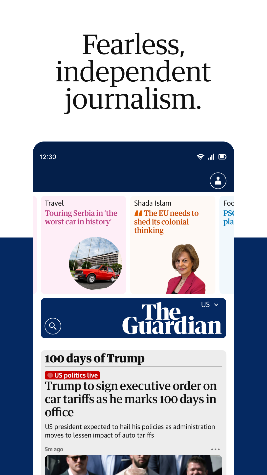 اسکرین شات 1 برنامه The Guardian - US & World News