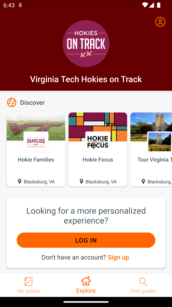 اسکرین شات 1 برنامه Virginia Tech Hokies on Track