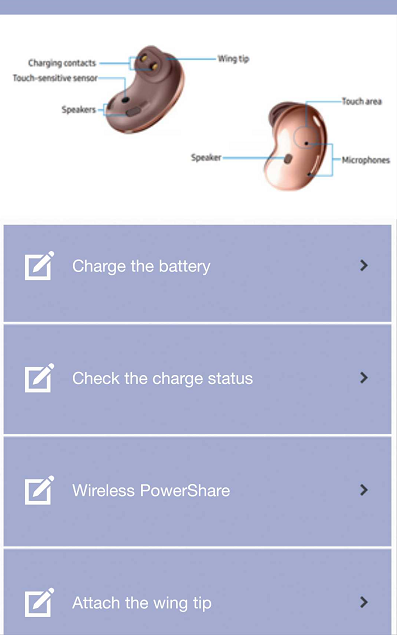 اسکرین شات 1 برنامه Galaxy Buds Live Guide