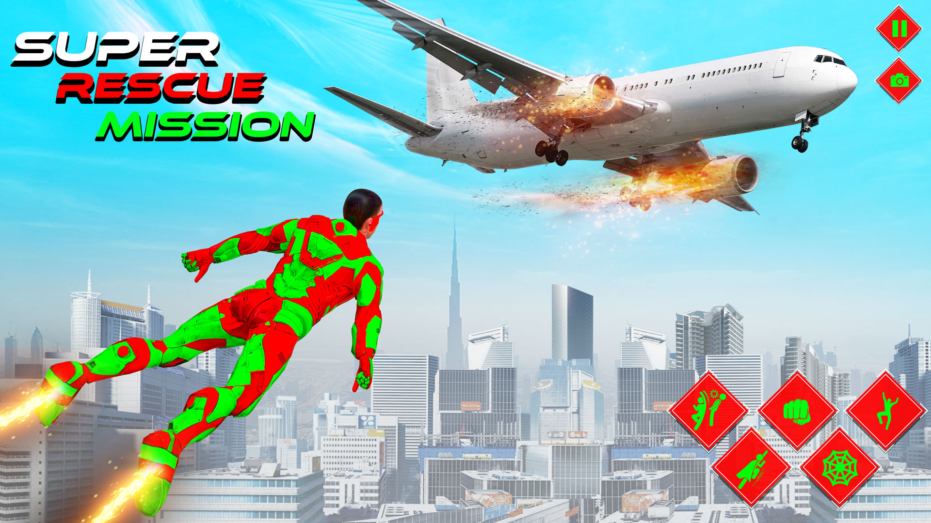 اسکرین شات 1 برنامه Flying Superhero Spider Games