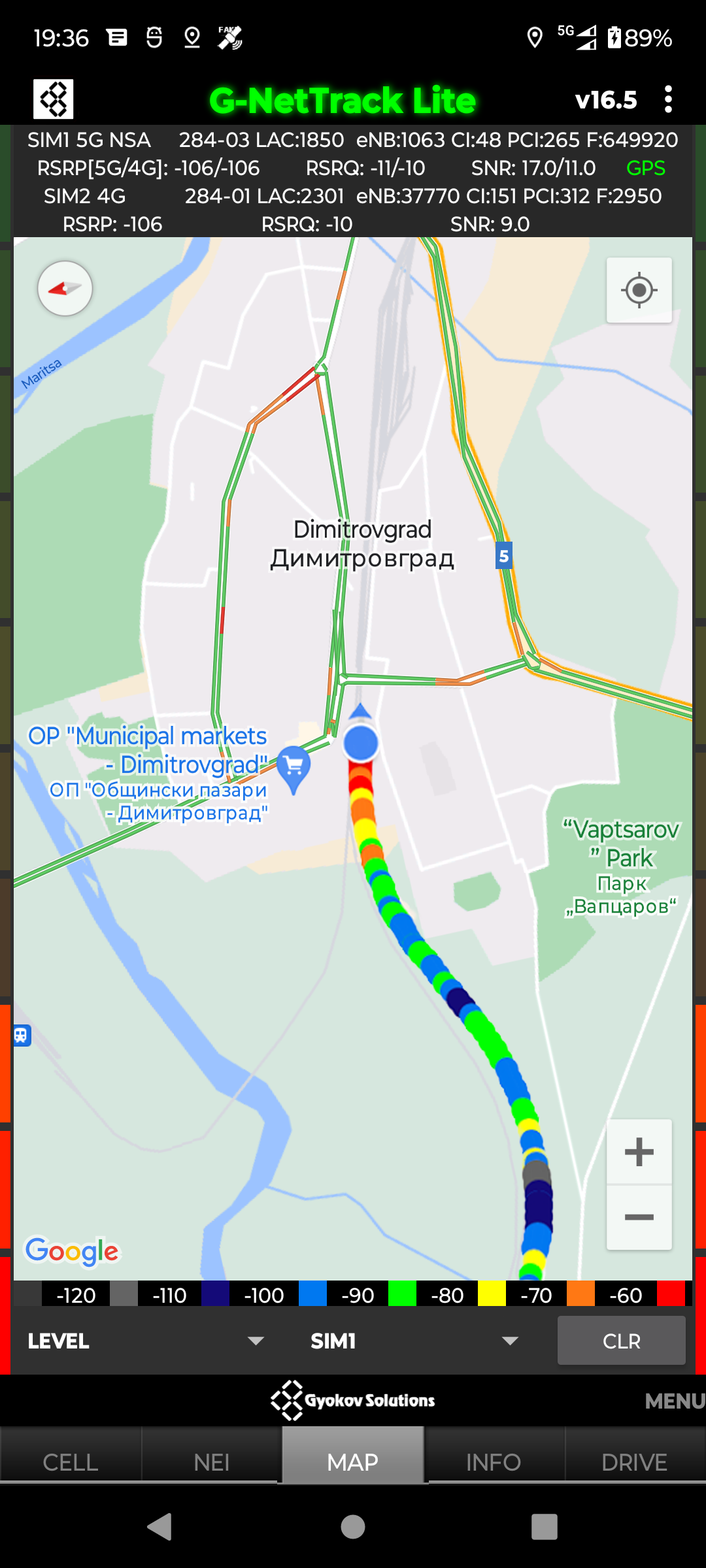 اسکرین شات 3 برنامه G-NetTrack Lite