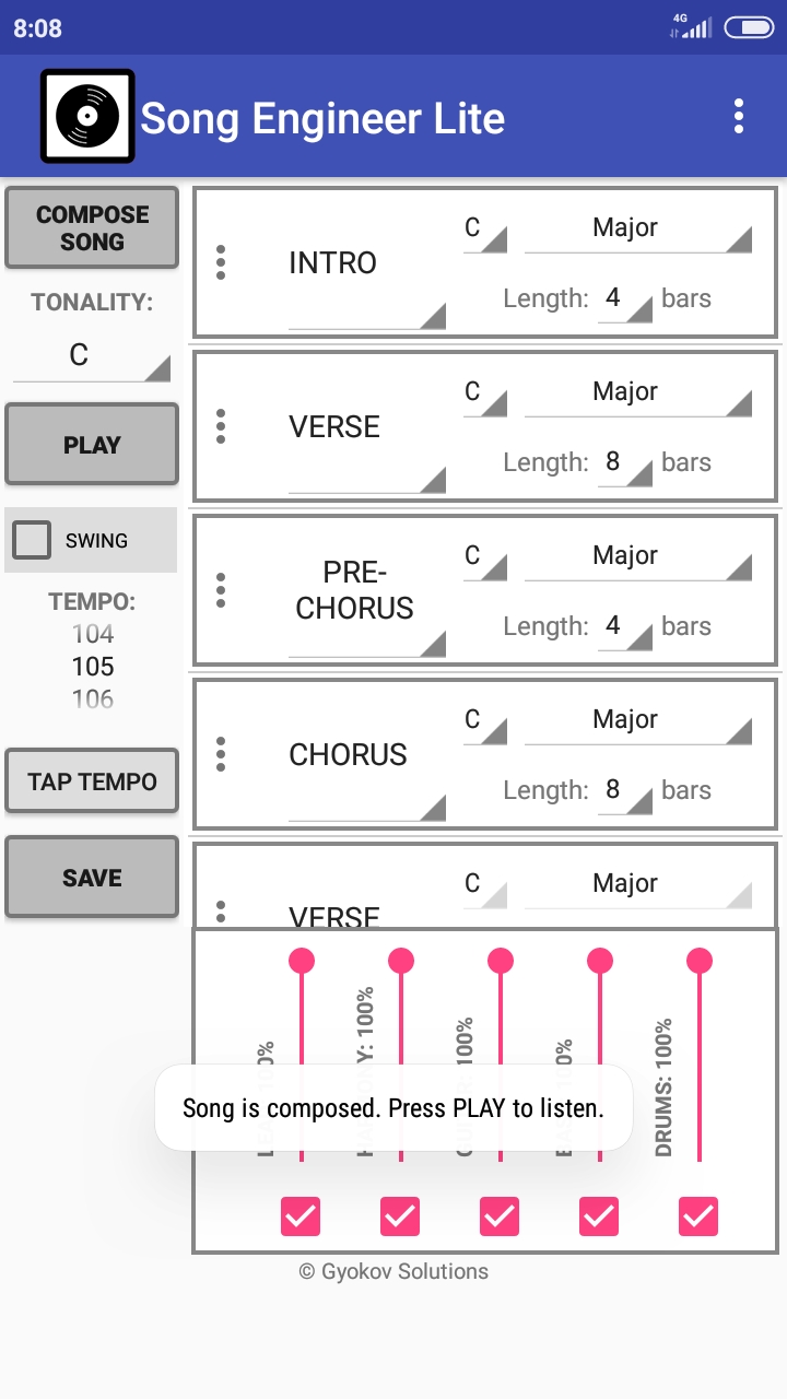 اسکرین شات 3 برنامه Song Engineer Lite