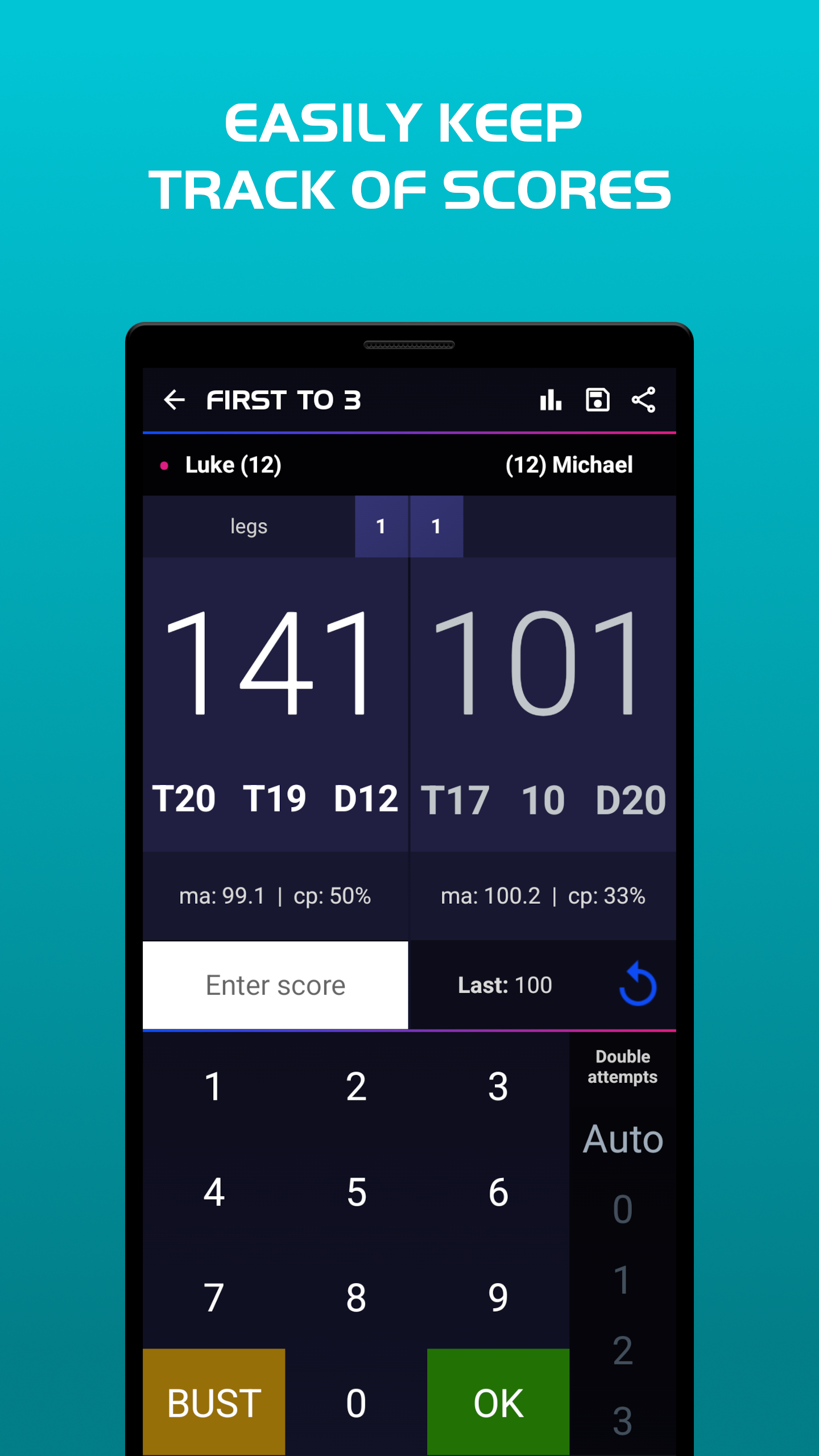 اسکرین شات 1 برنامه Darts Scoreboard
