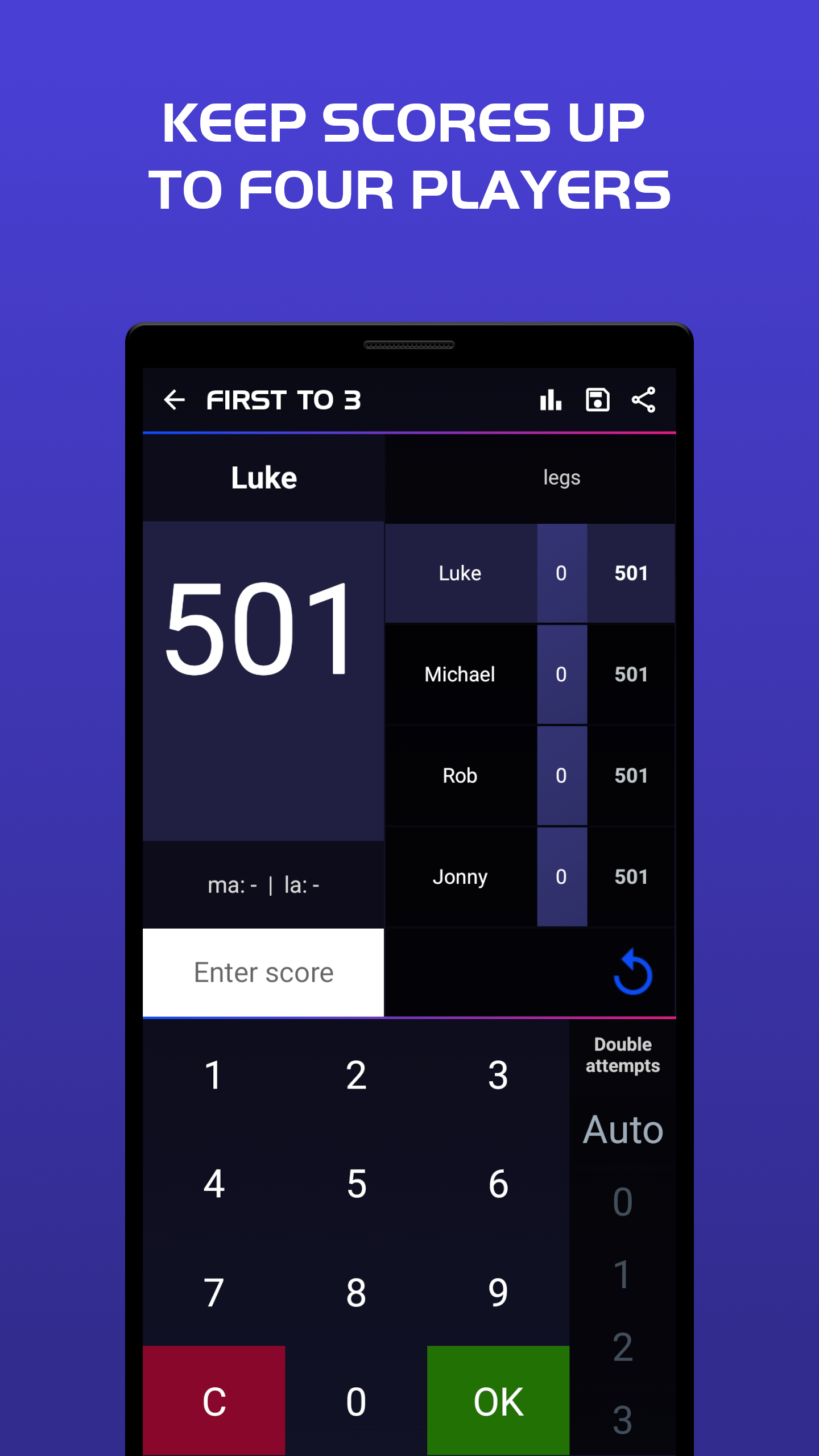 اسکرین شات 4 برنامه Darts Scoreboard
