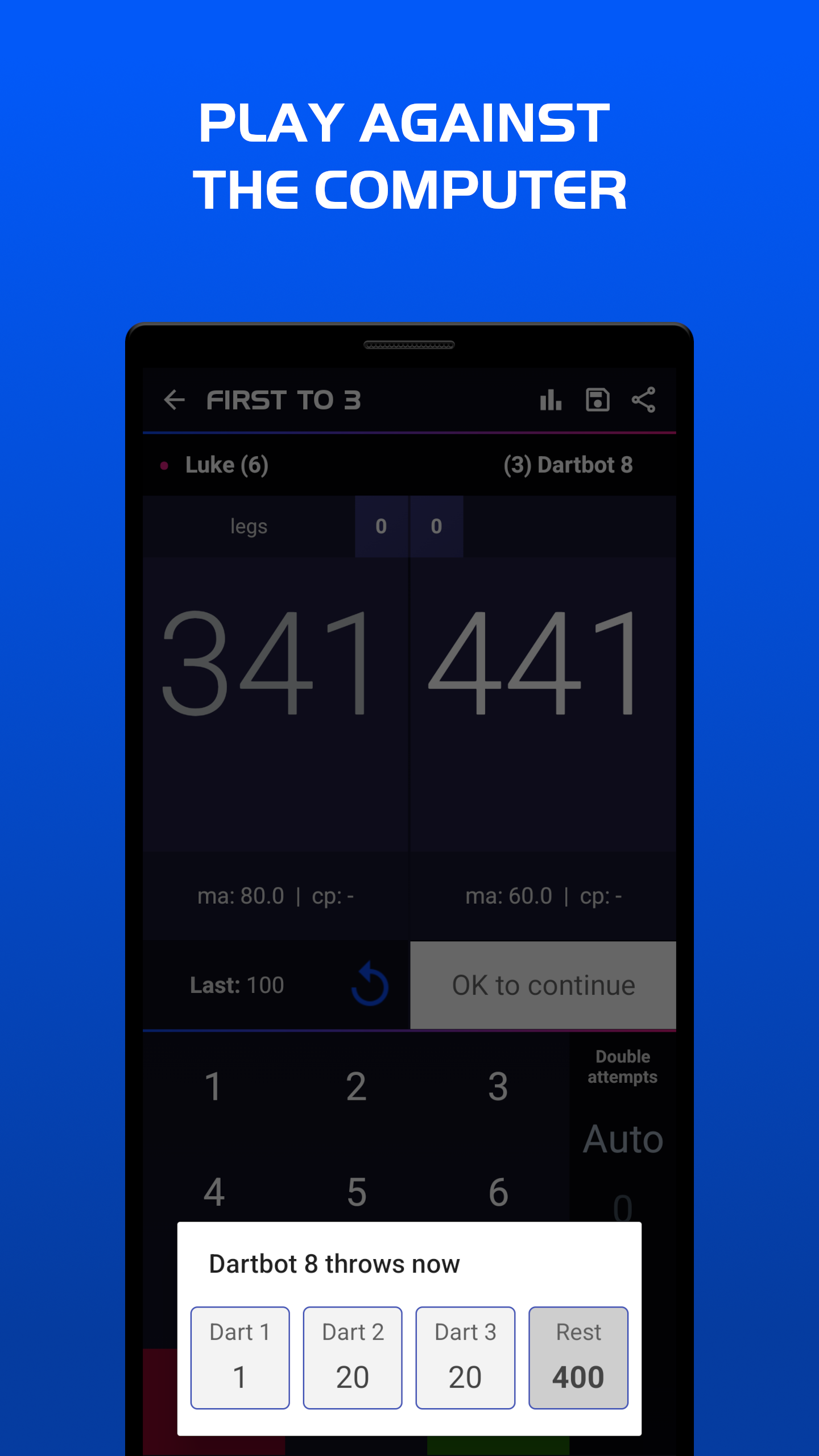 اسکرین شات 3 برنامه Darts Scoreboard