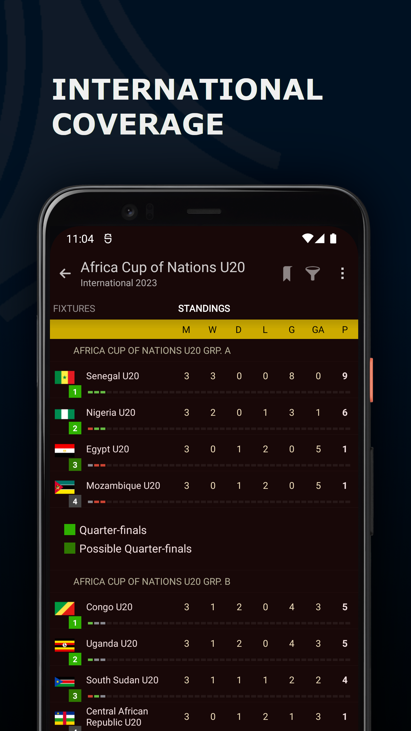 اسکرین شات 4 برنامه Live Soccer Scores Center