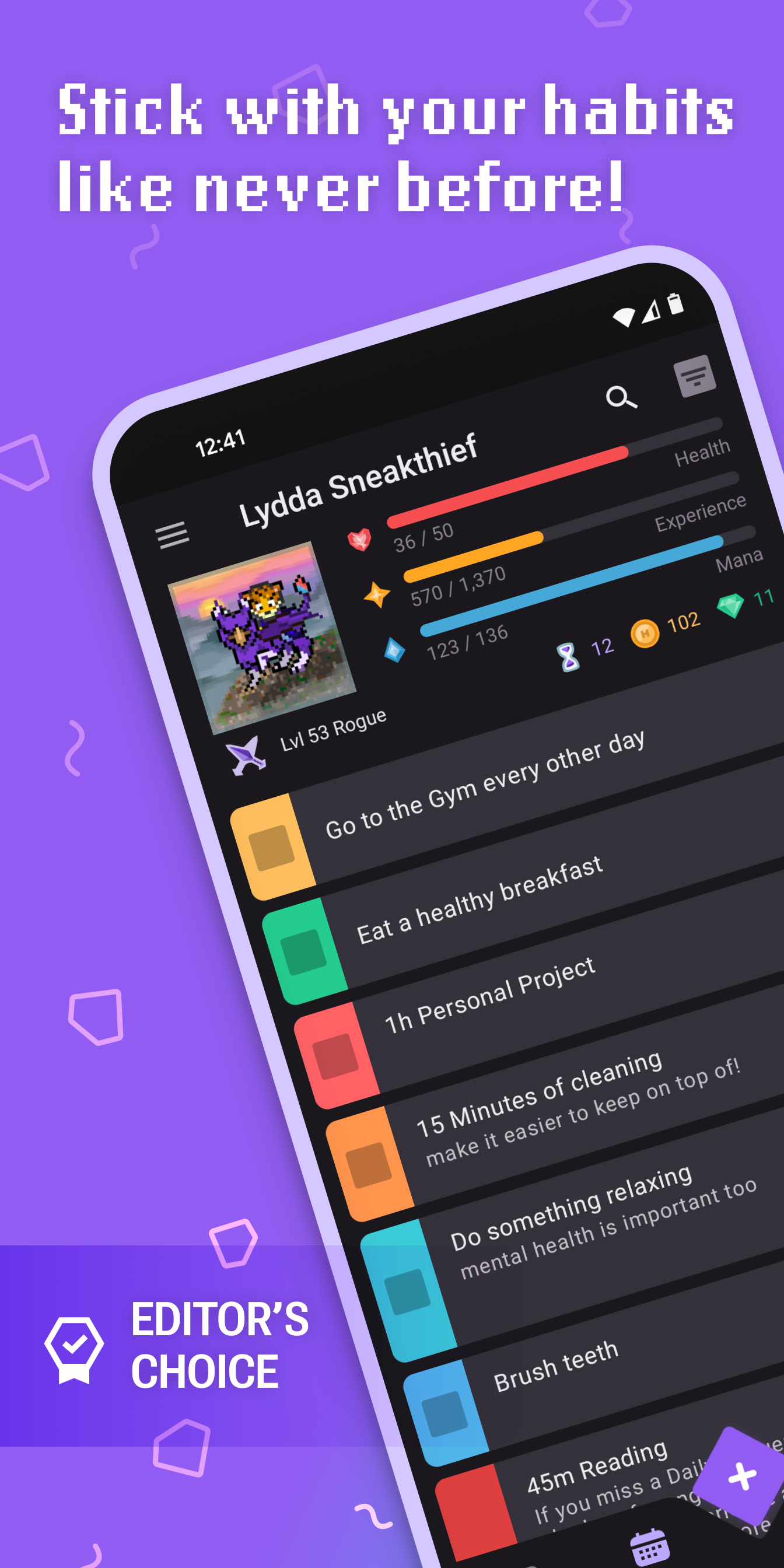 اسکرین شات 1 برنامه Habitica: Gamify Your Tasks