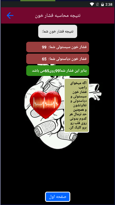 اسکرین شات 5 برنامه فشار خون سنج با اثر انگشت